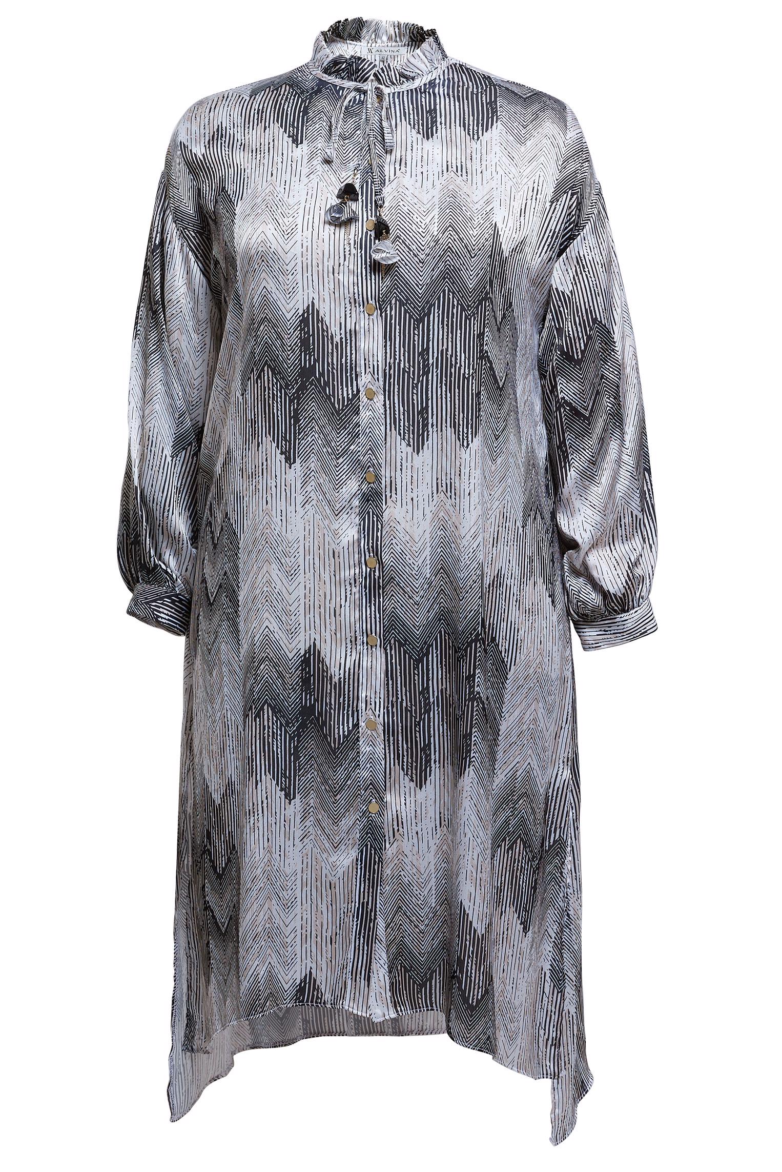 Tesettür giyim SİYAH DESENLİ BÜYÜK BEDEN TUNİK 20521