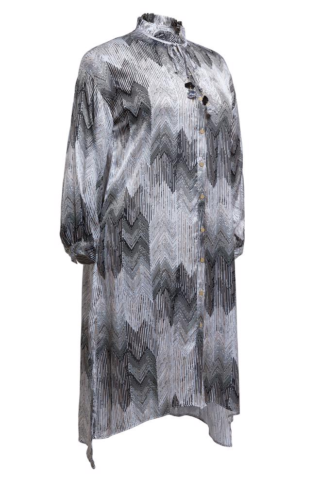 Tesettür giyim SİYAH DESENLİ BÜYÜK BEDEN TUNİK 20521 - ALVİNA