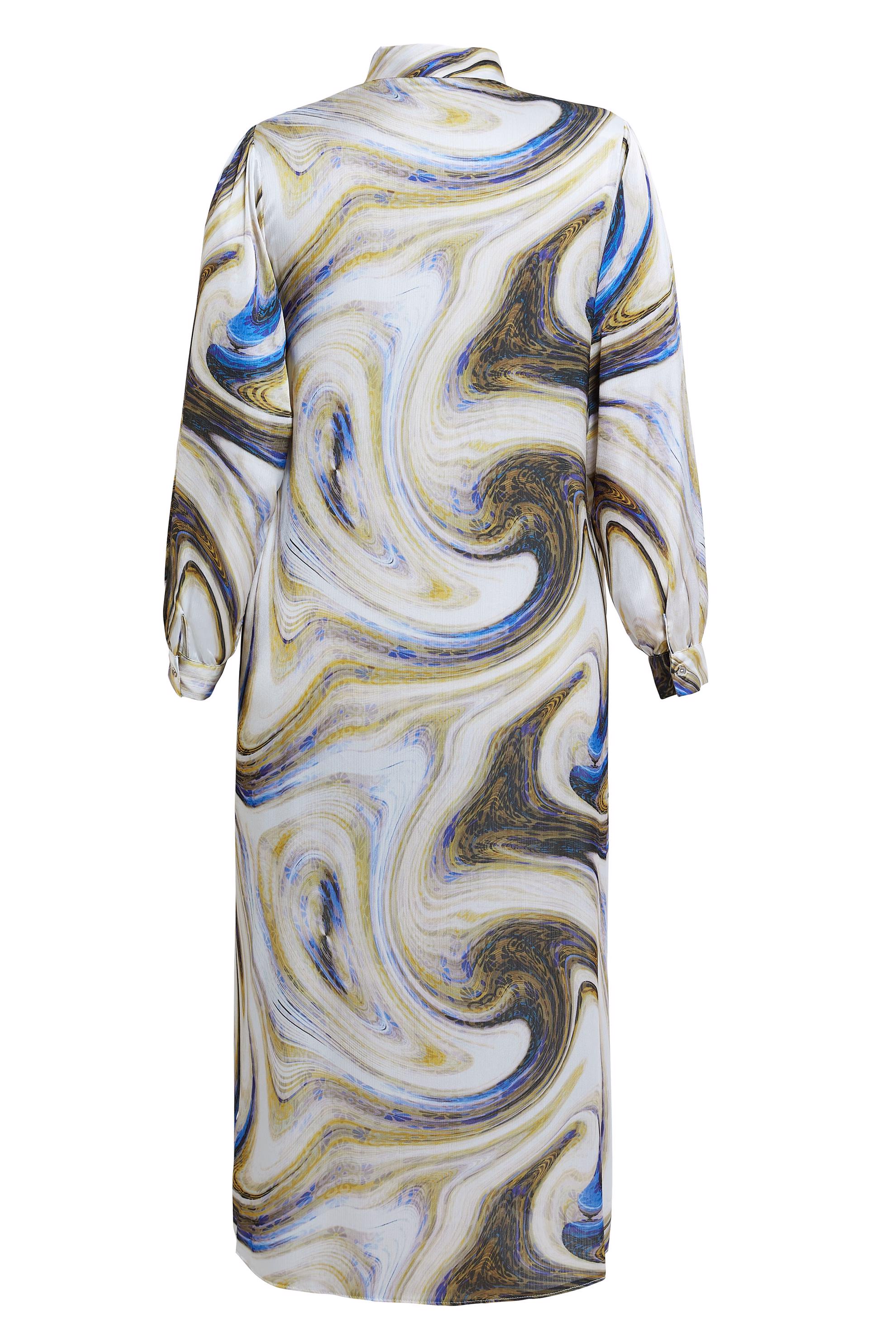 Tesettür giyim YEŞİL BÜYÜK BEDEN DESENLİ SATEN TUNİK 20522