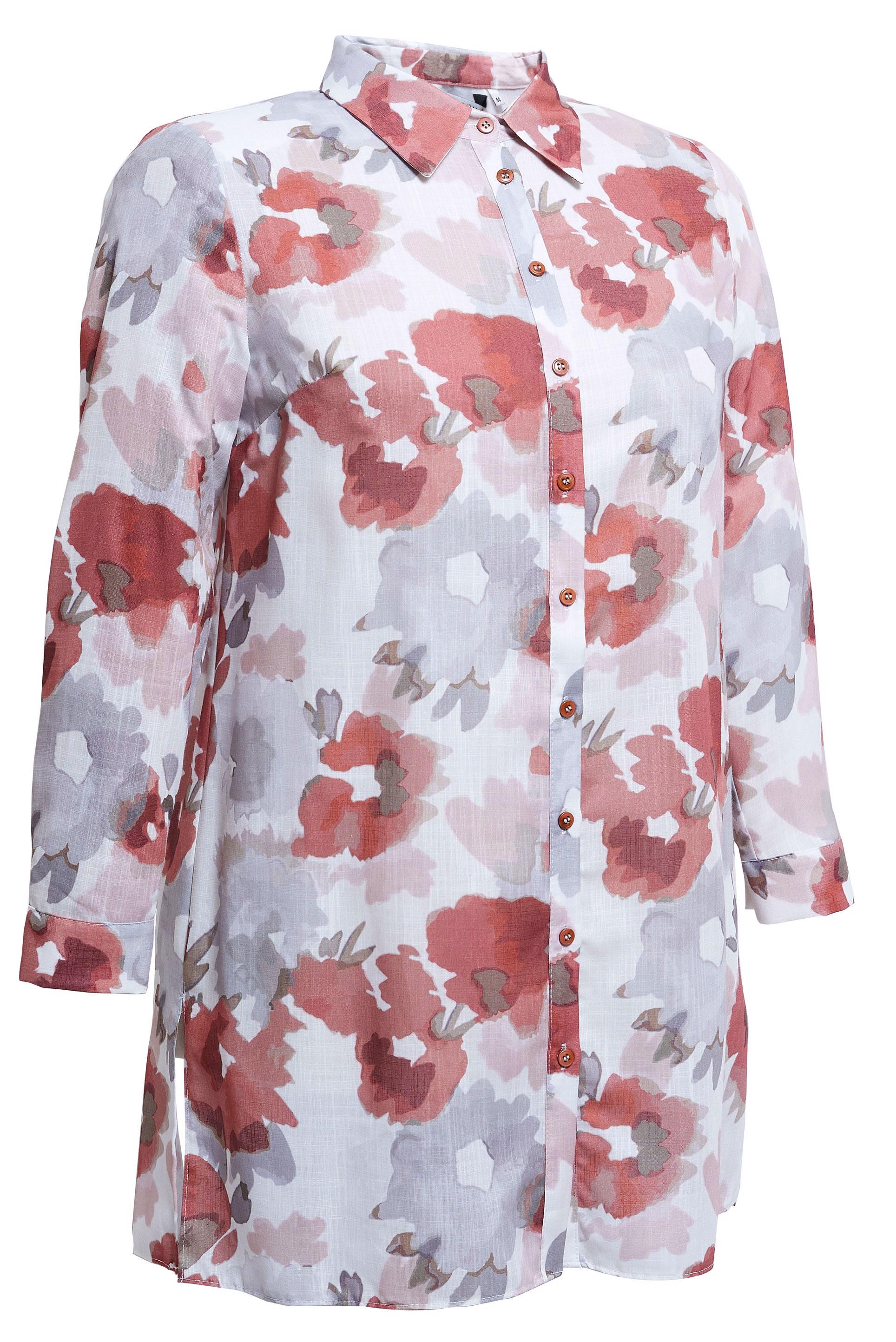 Tesettür giyim TURUNCU DESENLİ BÜYÜK BEDEN TUNİK 20536