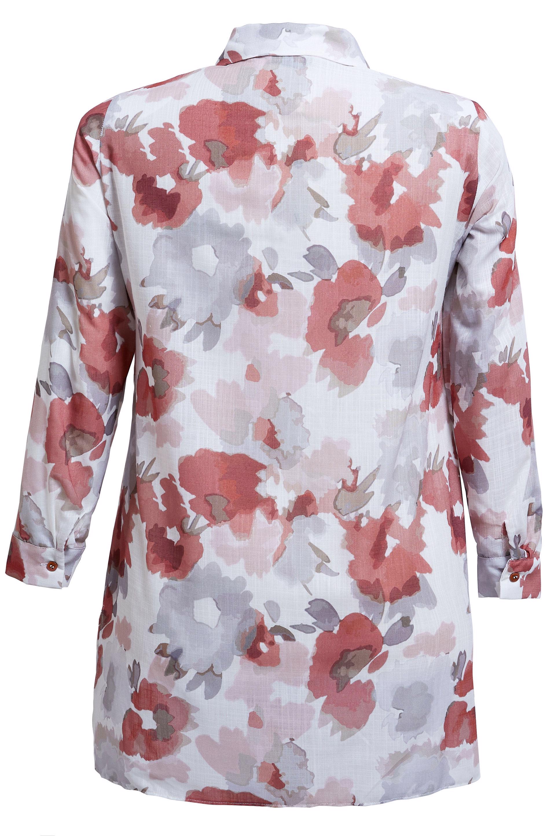 Tesettür giyim TURUNCU DESENLİ BÜYÜK BEDEN TUNİK 20536