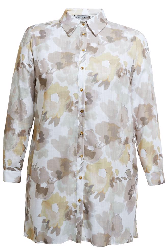 Tesettür giyim VİZON DESENLİ BÜYÜK BEDEN TUNİK 20536 - ALVİNA