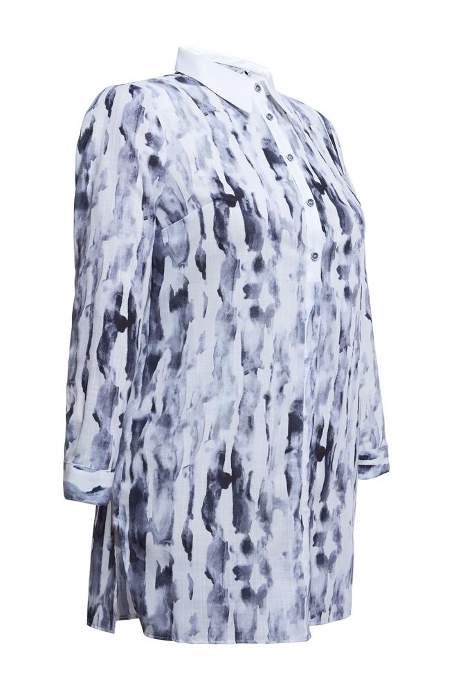 Tesettür giyim GRİ DESENLİ BÜYÜK BEDEN TUNİK 20540 - ALVİNA