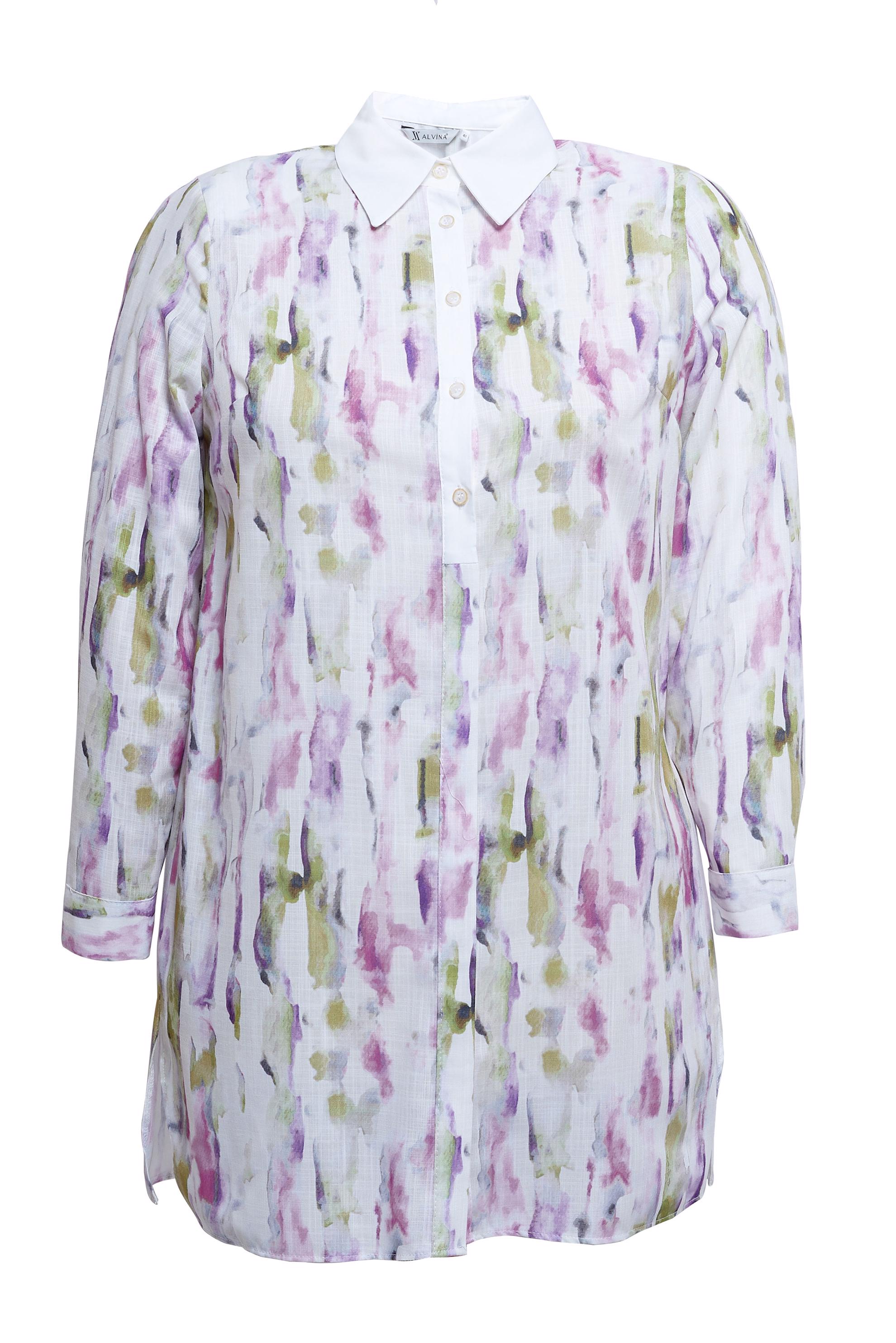 Tesettür giyim YEŞİL DESENLİ BÜYÜK BEDEN TUNİK 20540