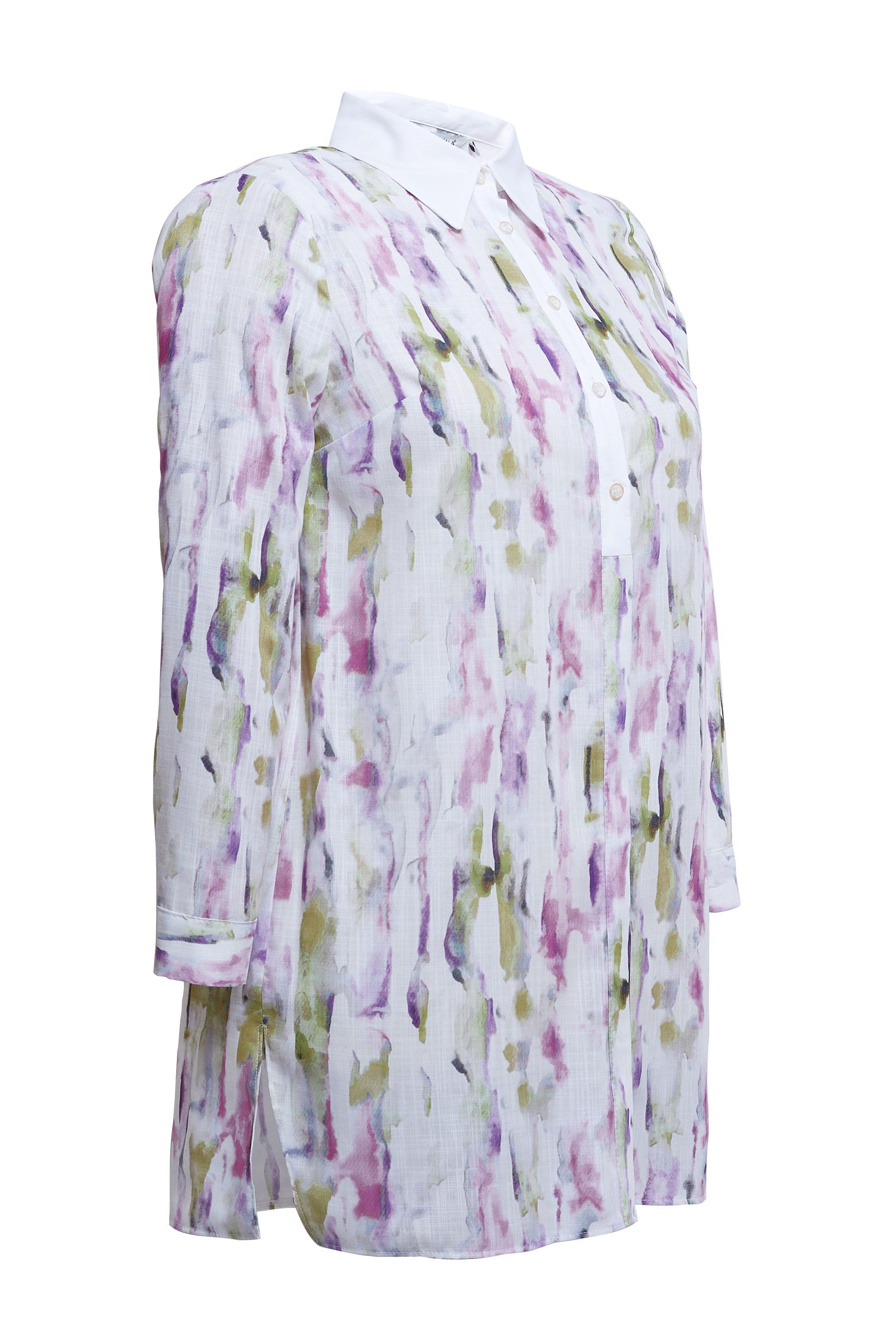 Tesettür giyim YEŞİL DESENLİ BÜYÜK BEDEN TUNİK 20540