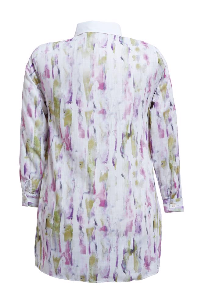 Tesettür giyim YEŞİL DESENLİ BÜYÜK BEDEN TUNİK 20540 - ALVİNA