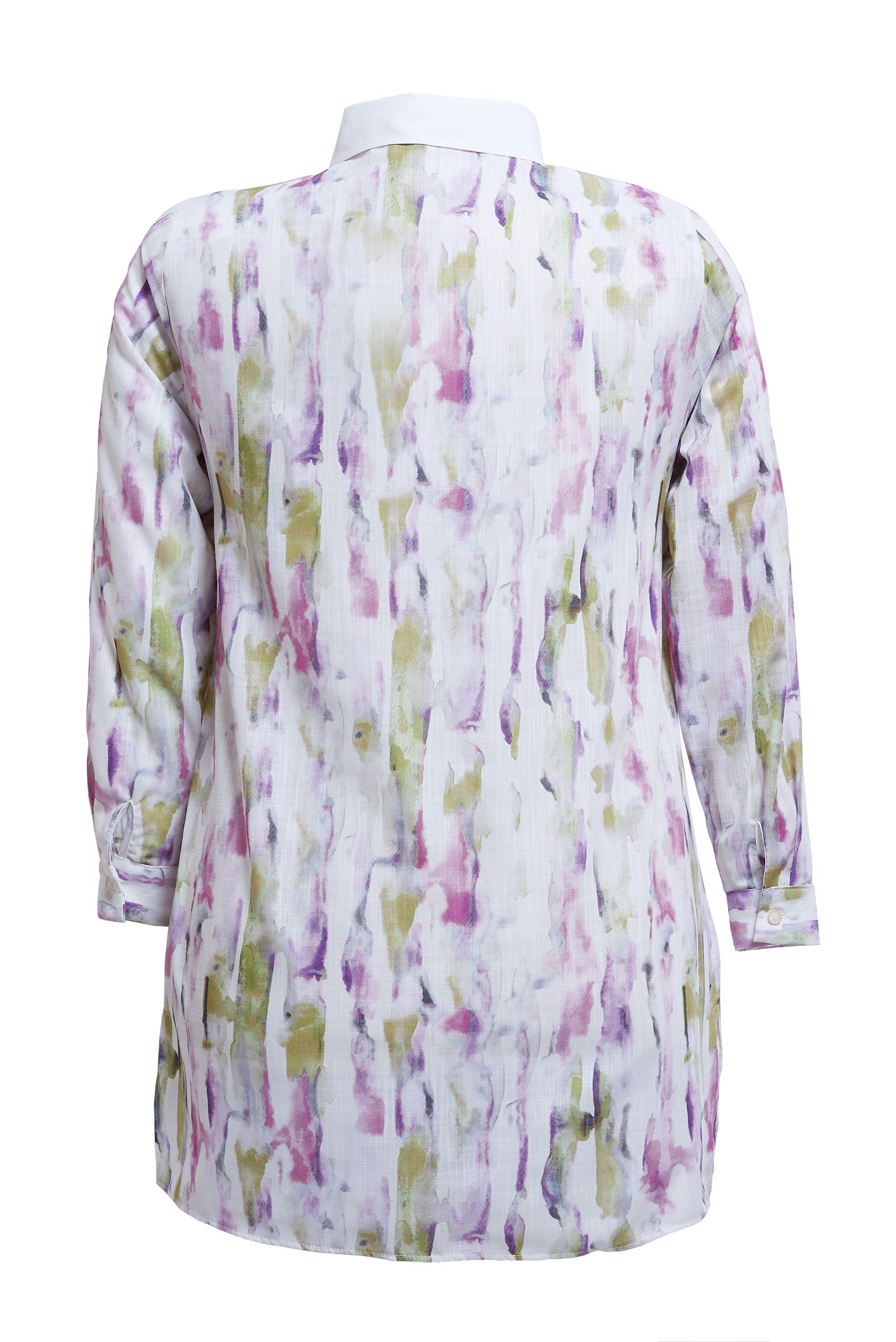 Tesettür giyim YEŞİL DESENLİ BÜYÜK BEDEN TUNİK 20540