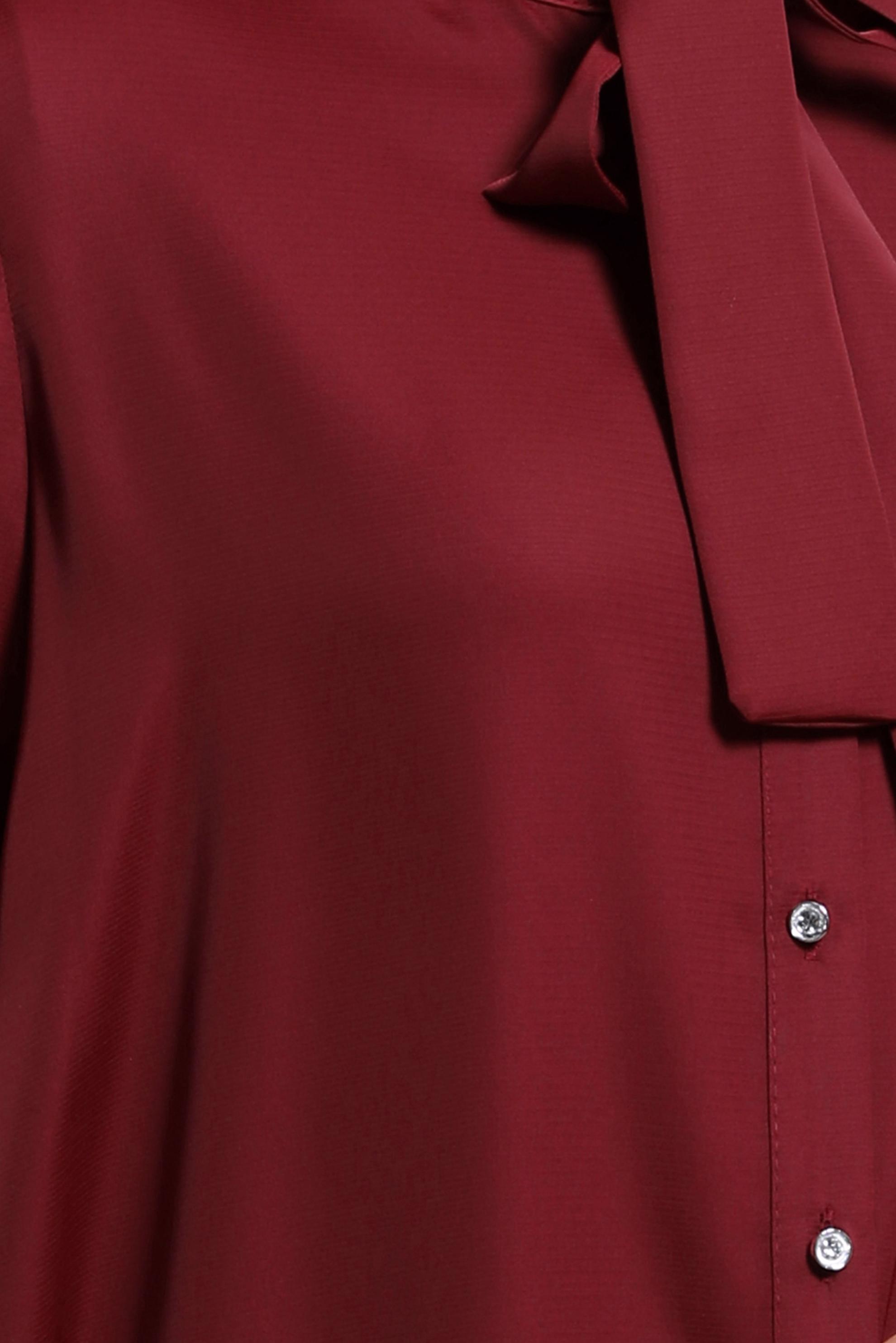 Tesettür giyim KIRMIZI YAKASI BAĞLAMALI TUNİK 43415