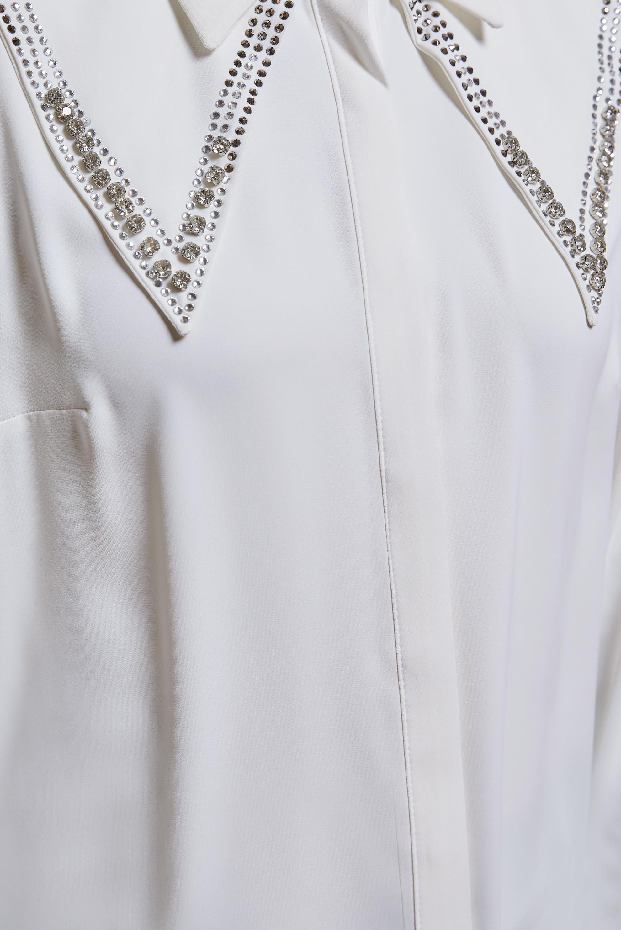 Vêtements hijab BLANC TUNIQUE AVEC GEMME BRODÉE 43920