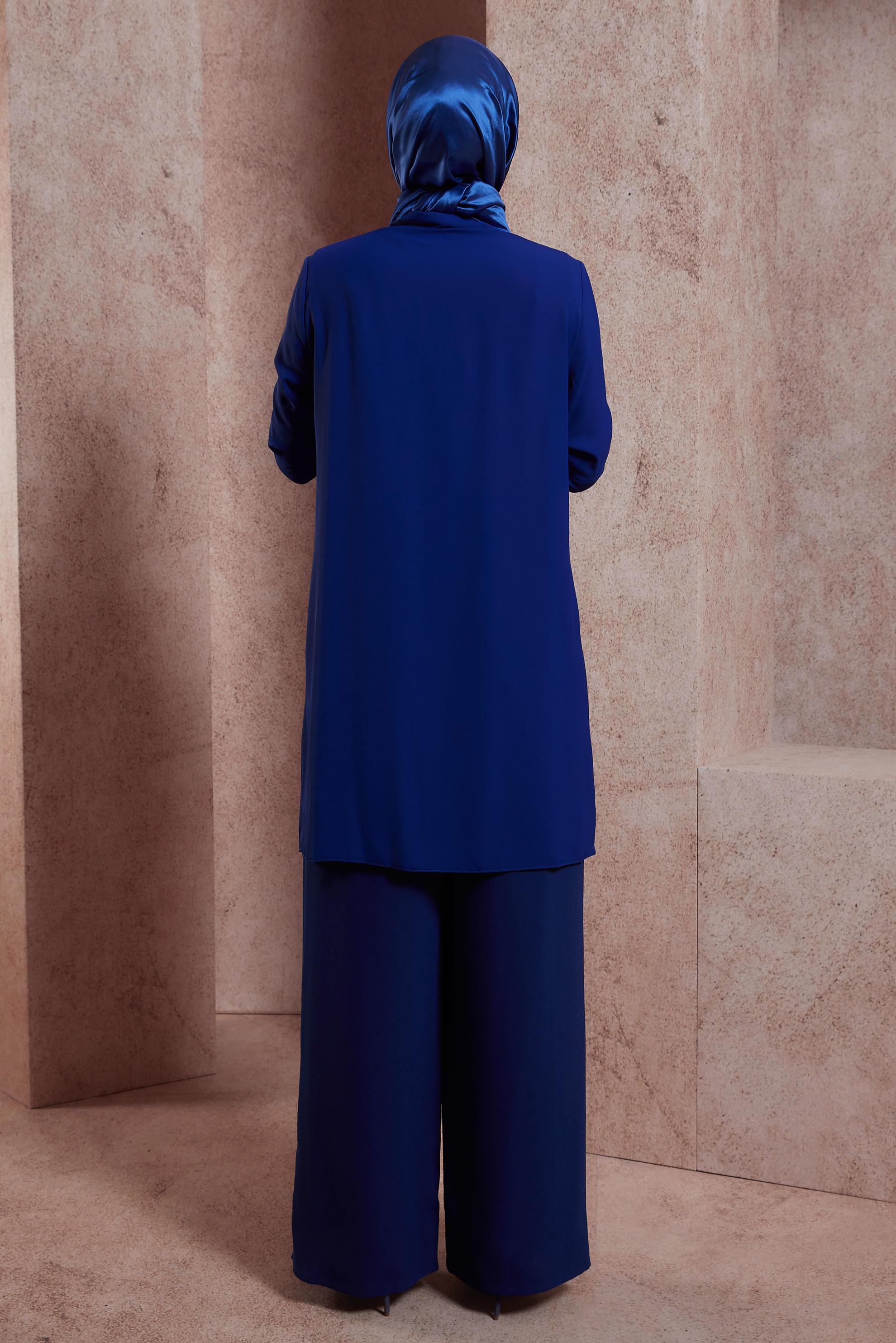 Tesettür giyim LACİVERT TAŞ BASKILI TUNİK 43920