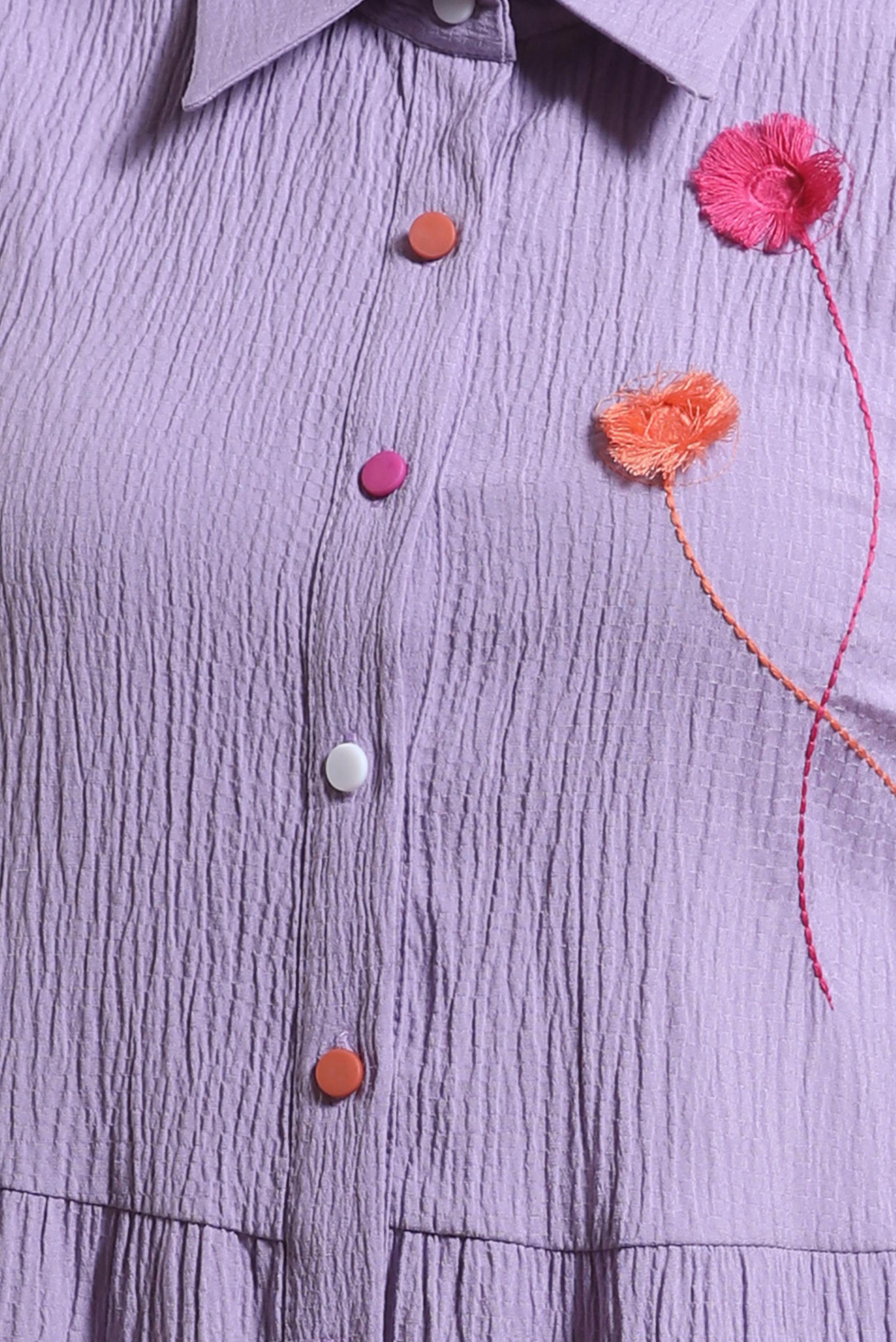 Tesettür giyim MOR PÜSKÜL DETAYLI TUNİK 43926