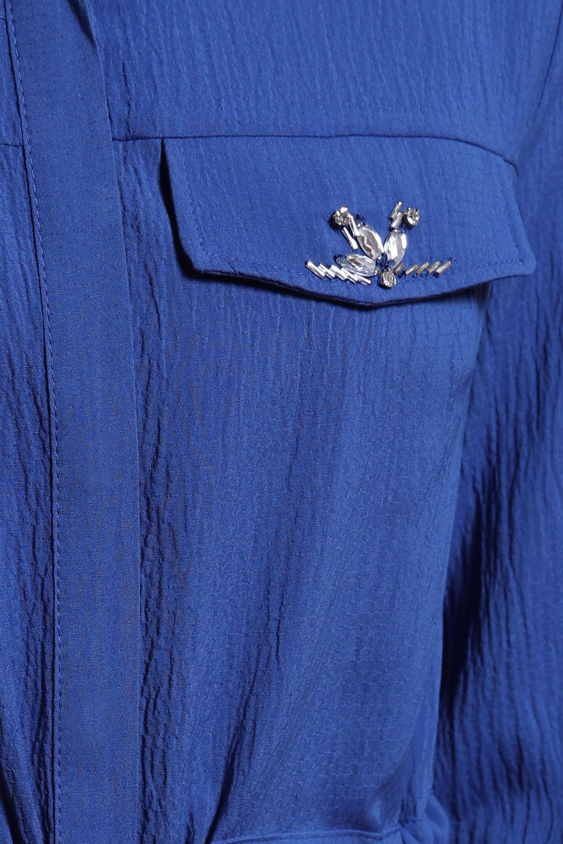 Tesettür giyim LACİVERT TAŞLI BELİ BÜZGÜLÜ TUNİK 43930