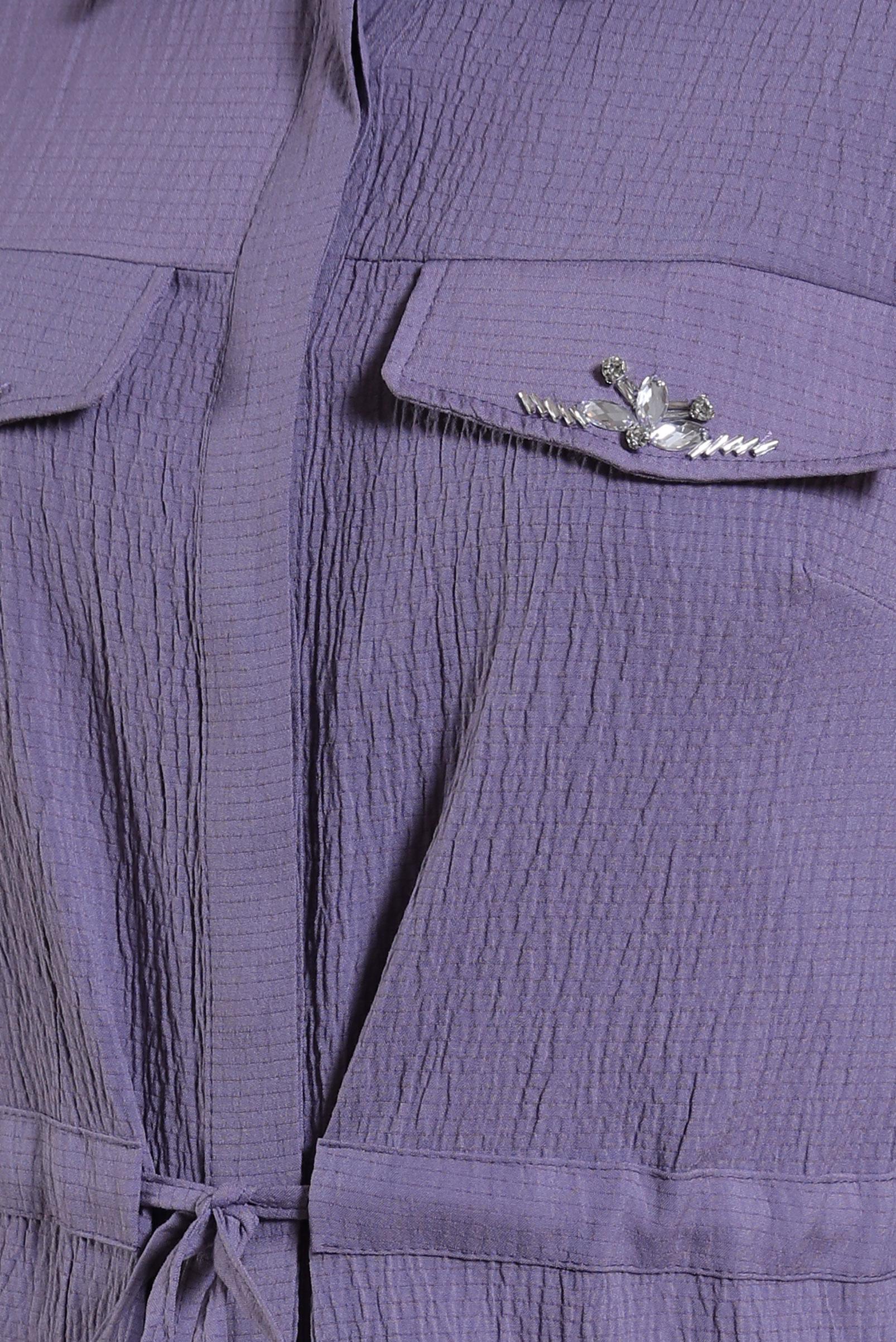 Tesettür giyim MÜRDÜM TAŞLI BELİ BÜZGÜLÜ TUNİK 43930