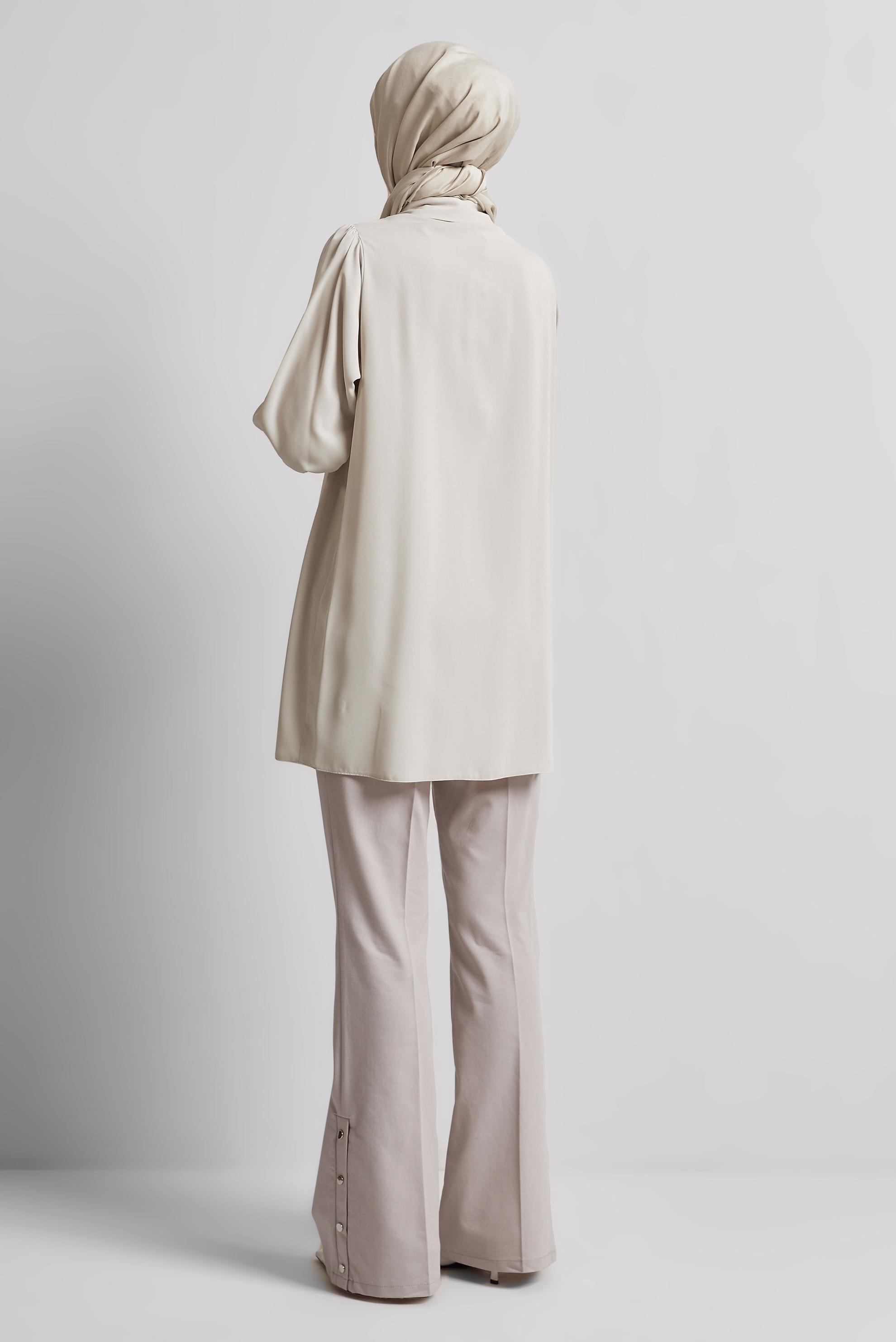 Tesettür giyim BEJ BROŞLU TUNİK 44200