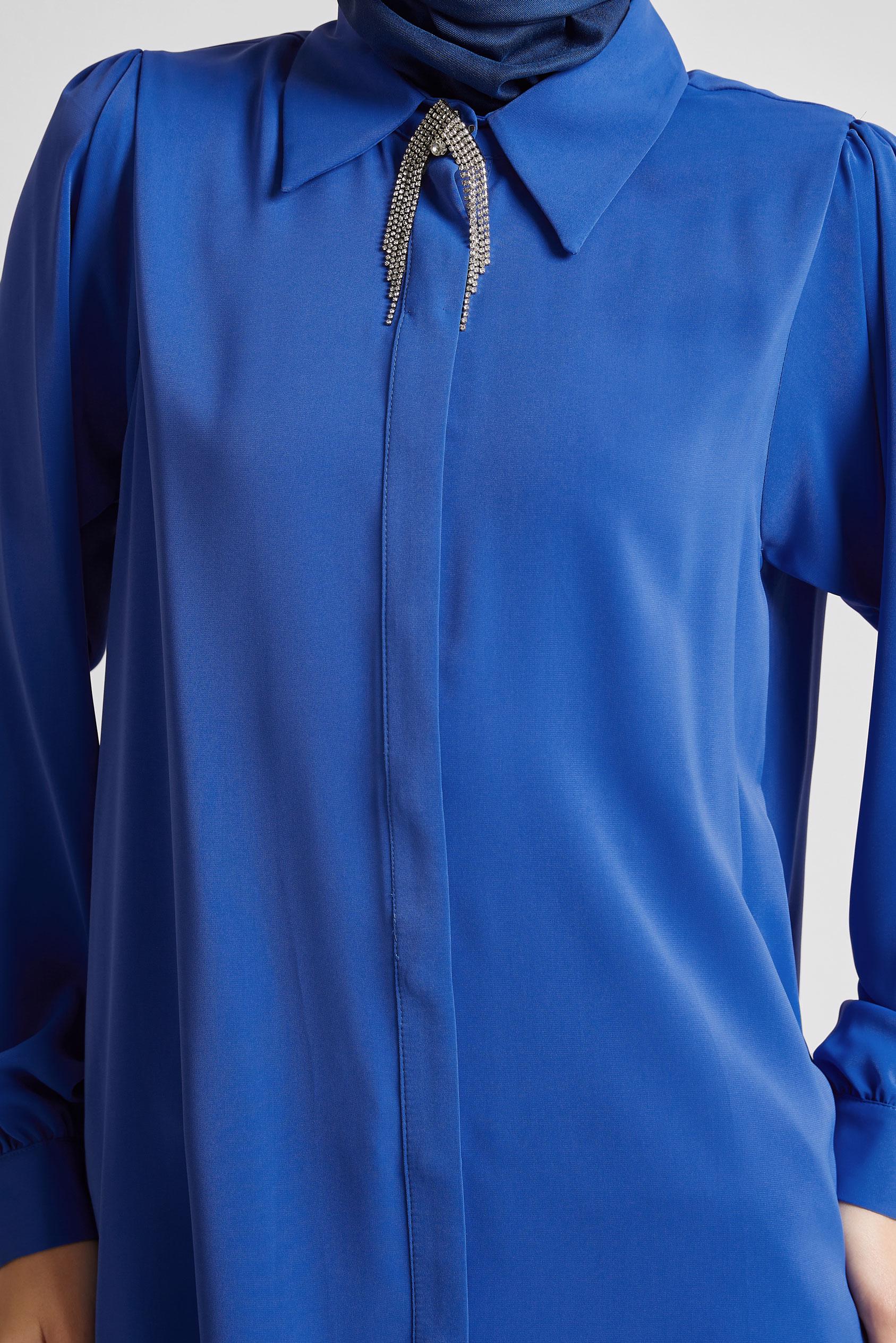 Tesettür giyim LACİVERT BROŞLU TUNİK 44200