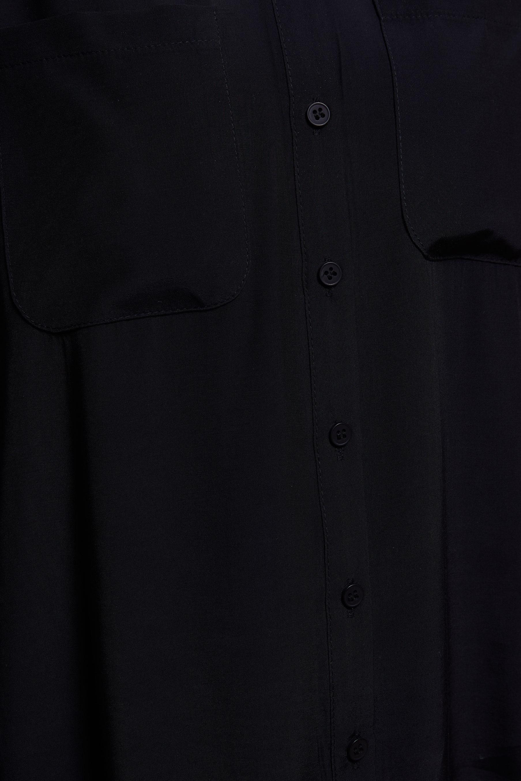 Tesettür giyim SİYAH BÜZGÜLÜ GÖMLEK TUNİK 44419