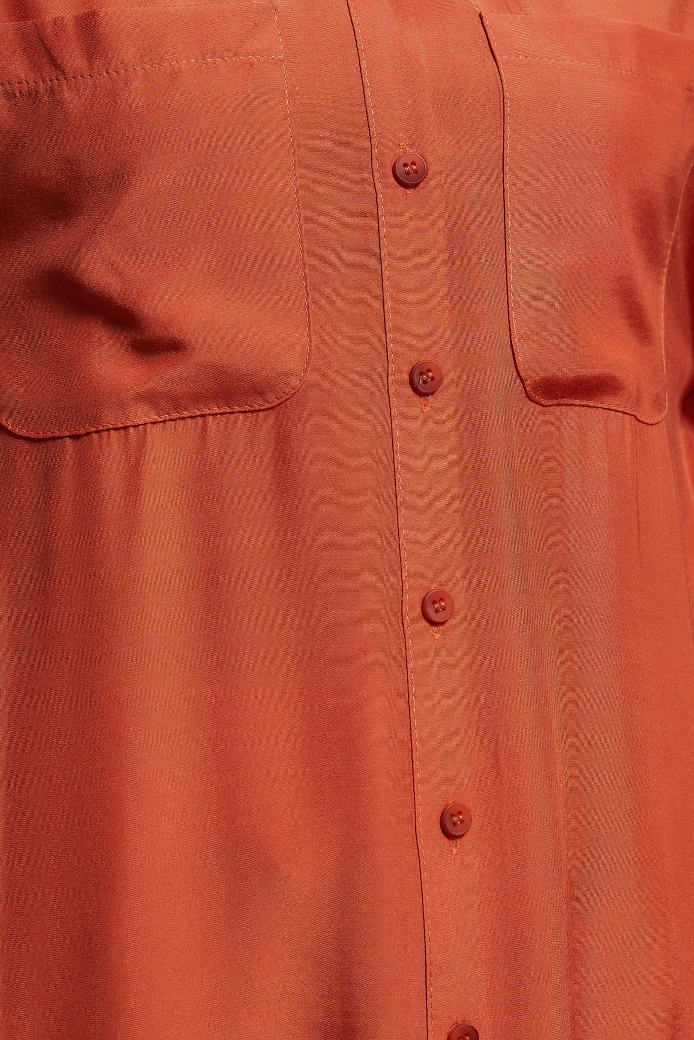 Tesettür giyim TURUNCU BÜZGÜLÜ GÖMLEK TUNİK 44419