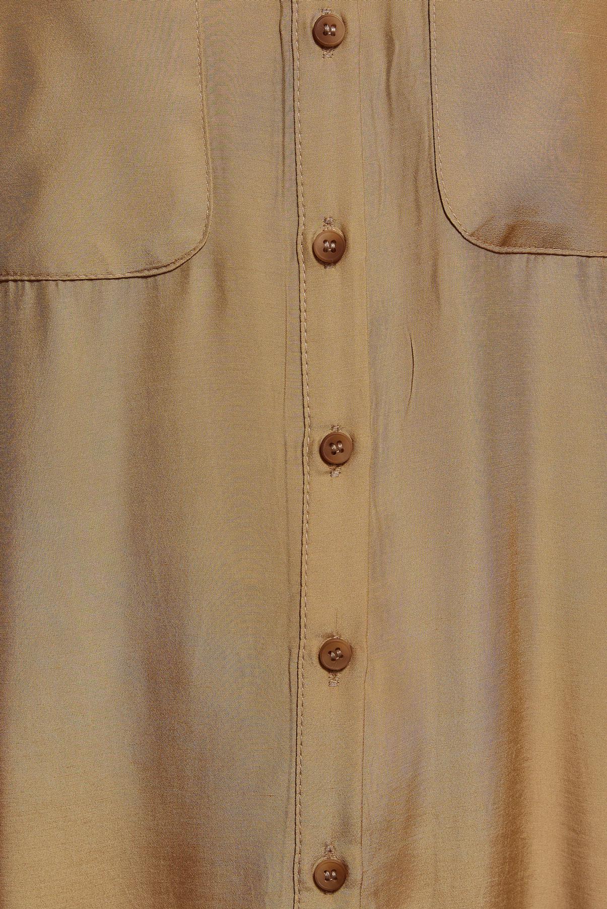 Tesettür giyim KAHVE BÜZGÜLÜ GÖMLEK TUNİK 44419