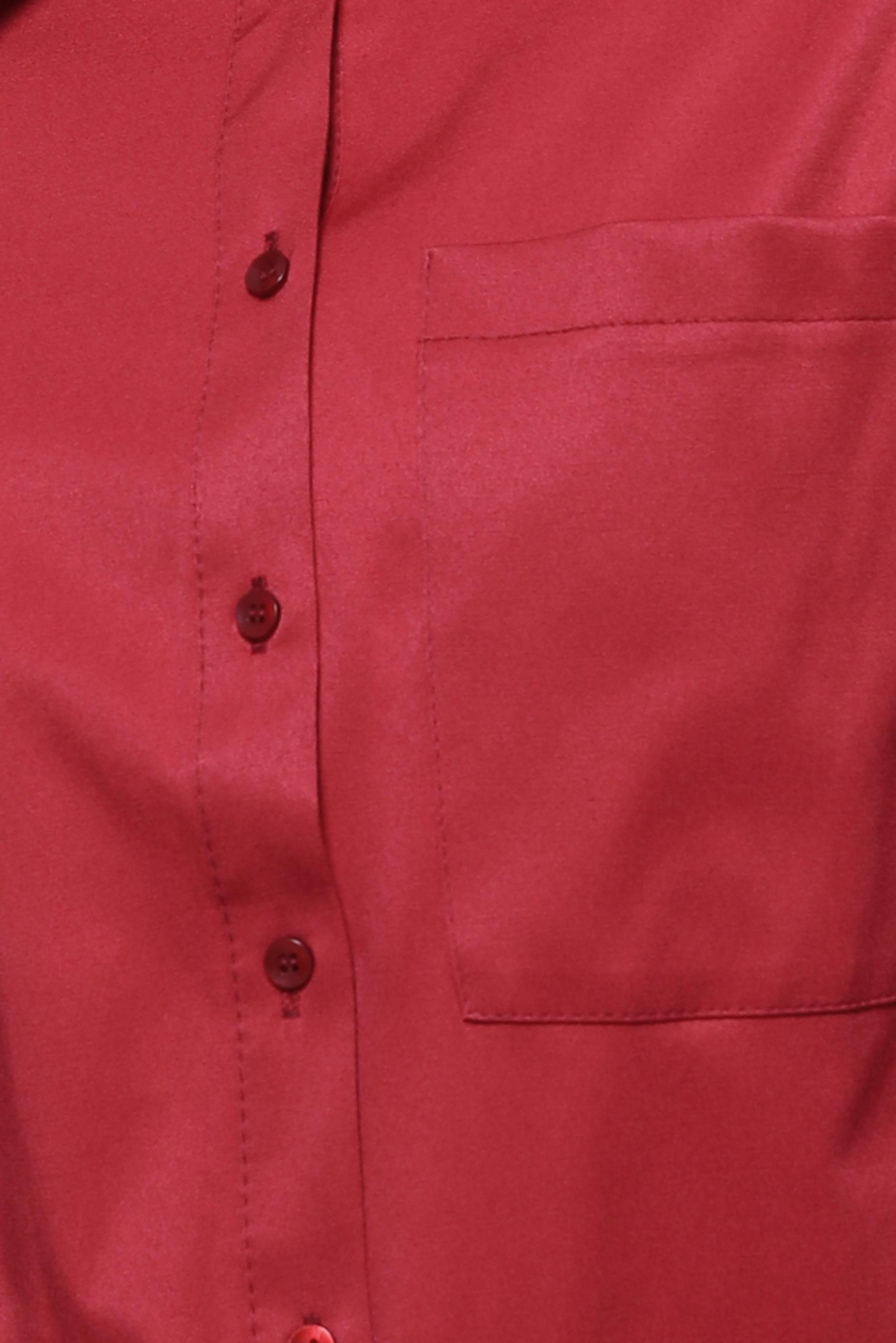 Tesettür giyim BORDO SATEN GÖMLEK TUNİK 44421