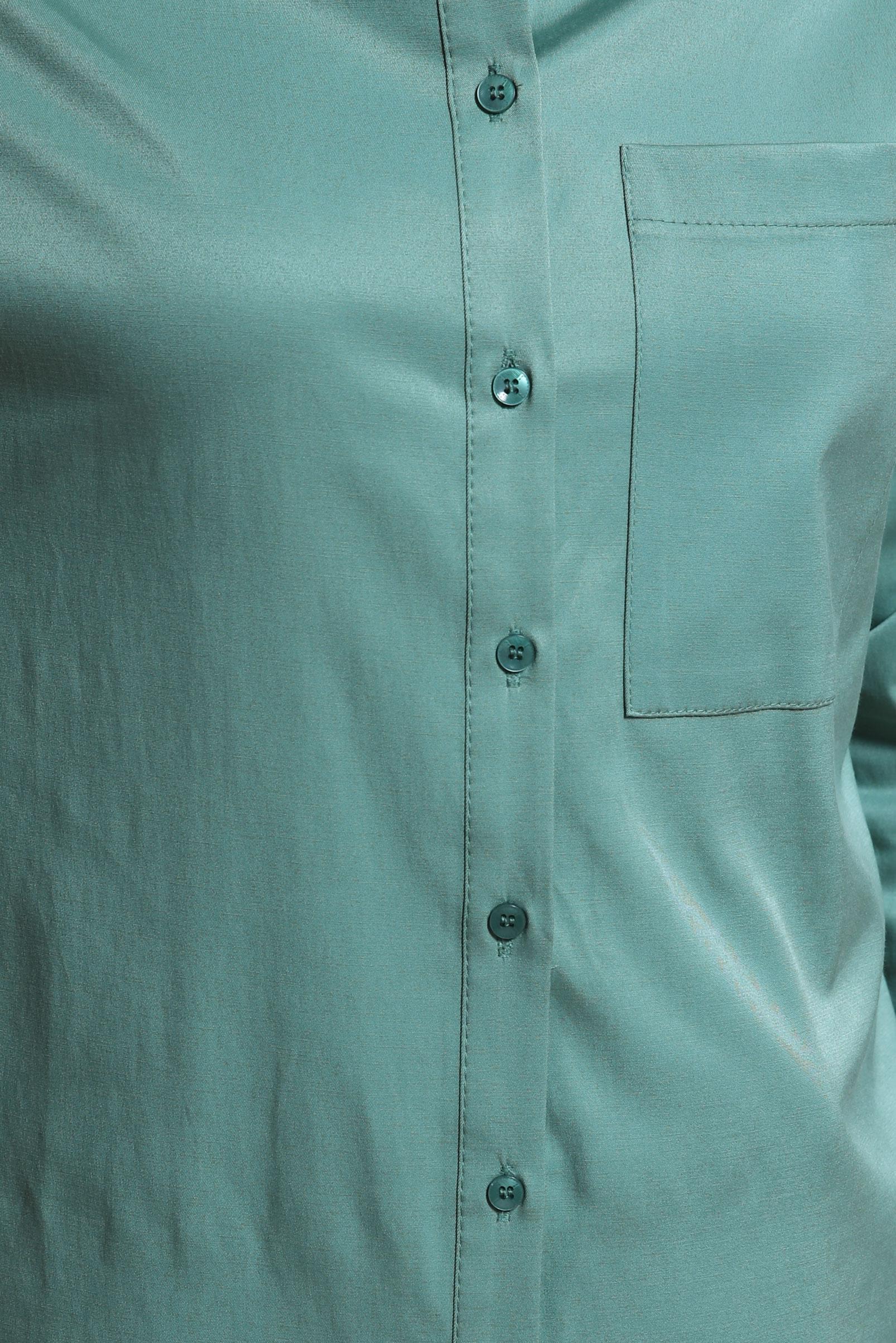 Tesettür giyim MAVİ SATEN GÖMLEK TUNİK 44421