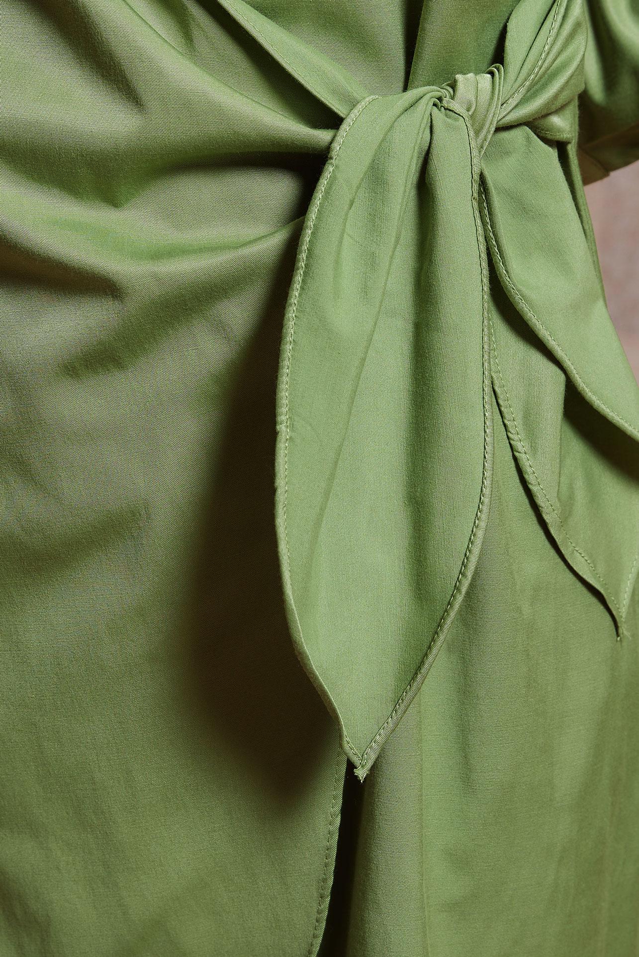 Tesettür giyim YEŞİL GÖMLEK YAKA TUNİK 44423