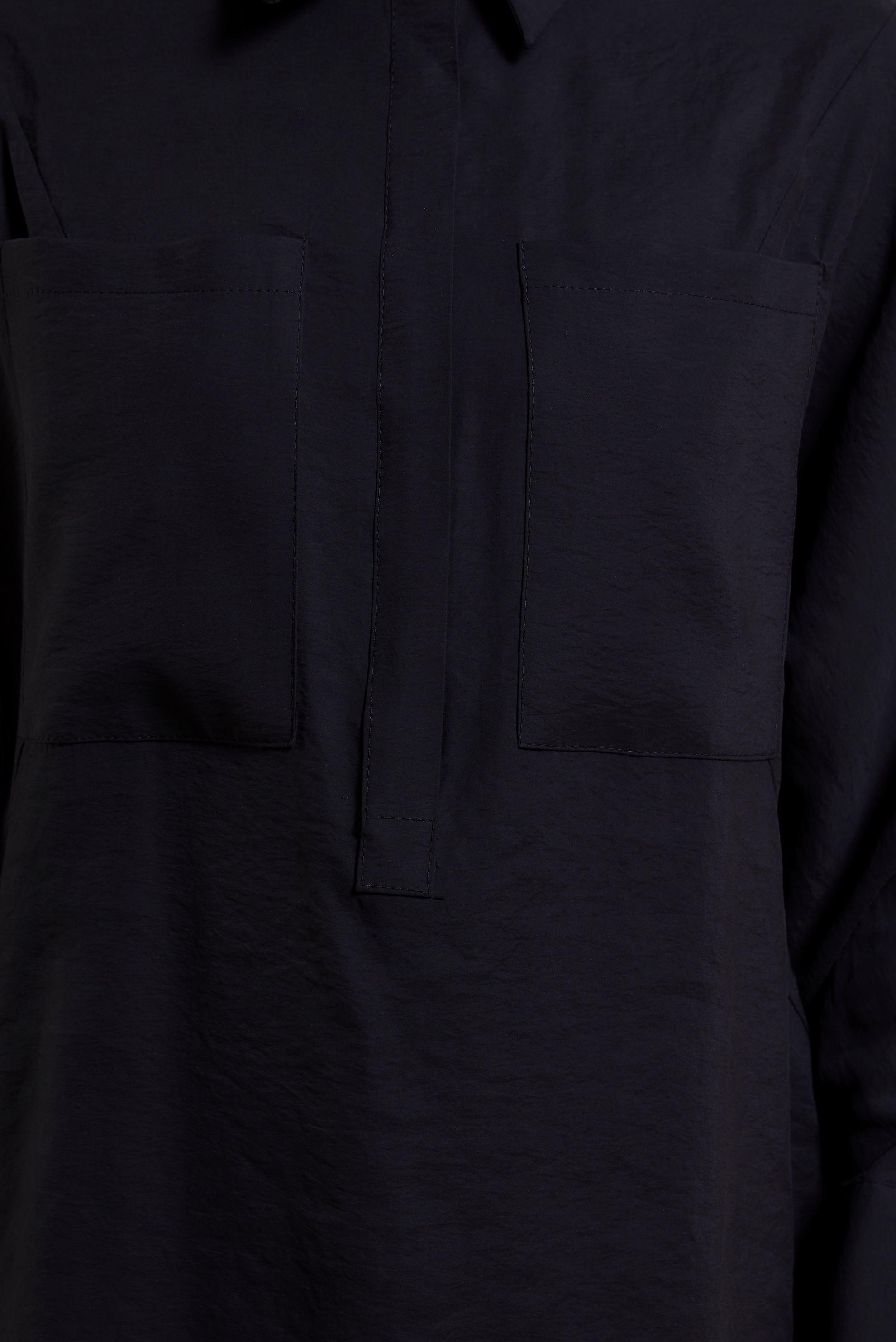 Tesettür giyim SİYAH GÖMLEK YAKA TUNİK 44433