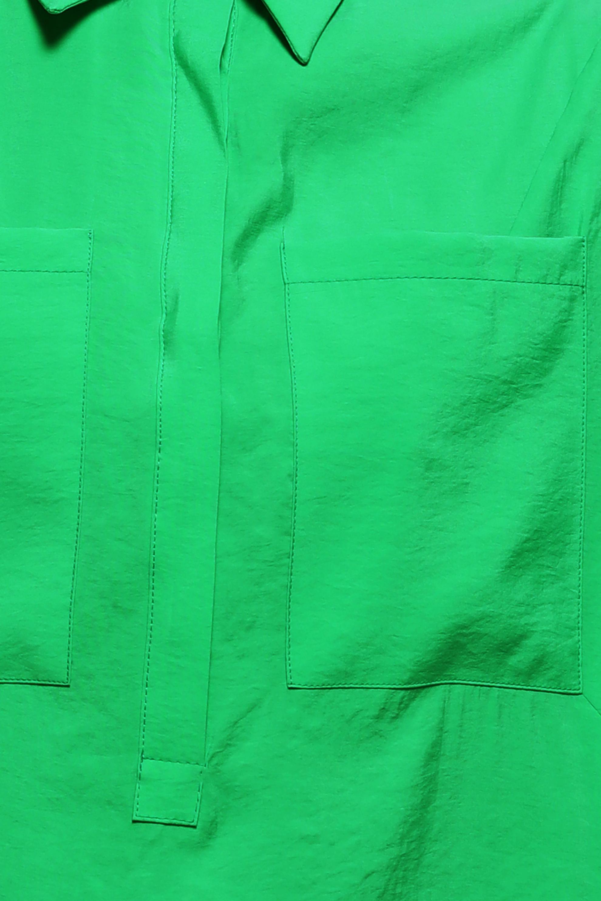 Tesettür giyim YEŞİL GÖMLEK YAKA TUNİK 44433