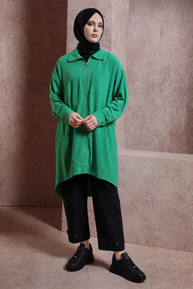 Tesettür giyim  FERMUARLI TUNİK 44435 - ALVİNA