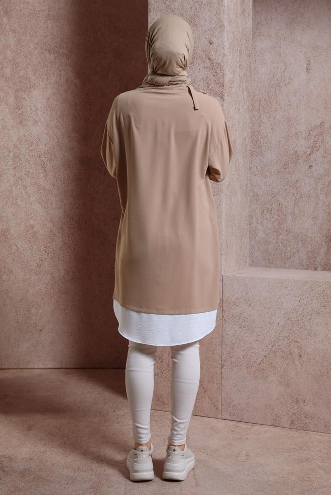 Vêtements hijab TABA TUNIQUE COL NOUÉ 44438 - ALVİNA