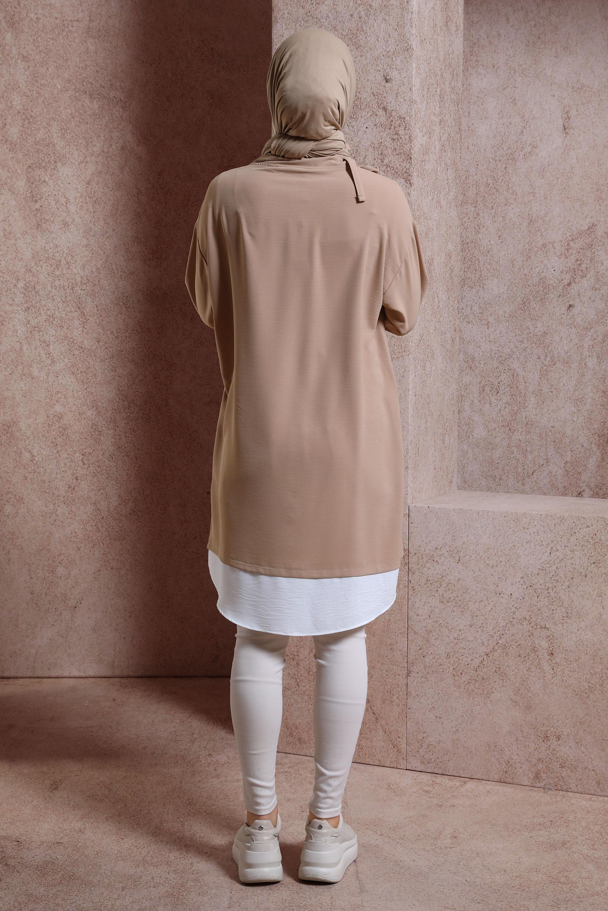 Vêtements hijab TABA TUNIQUE COL NOUÉ 44438