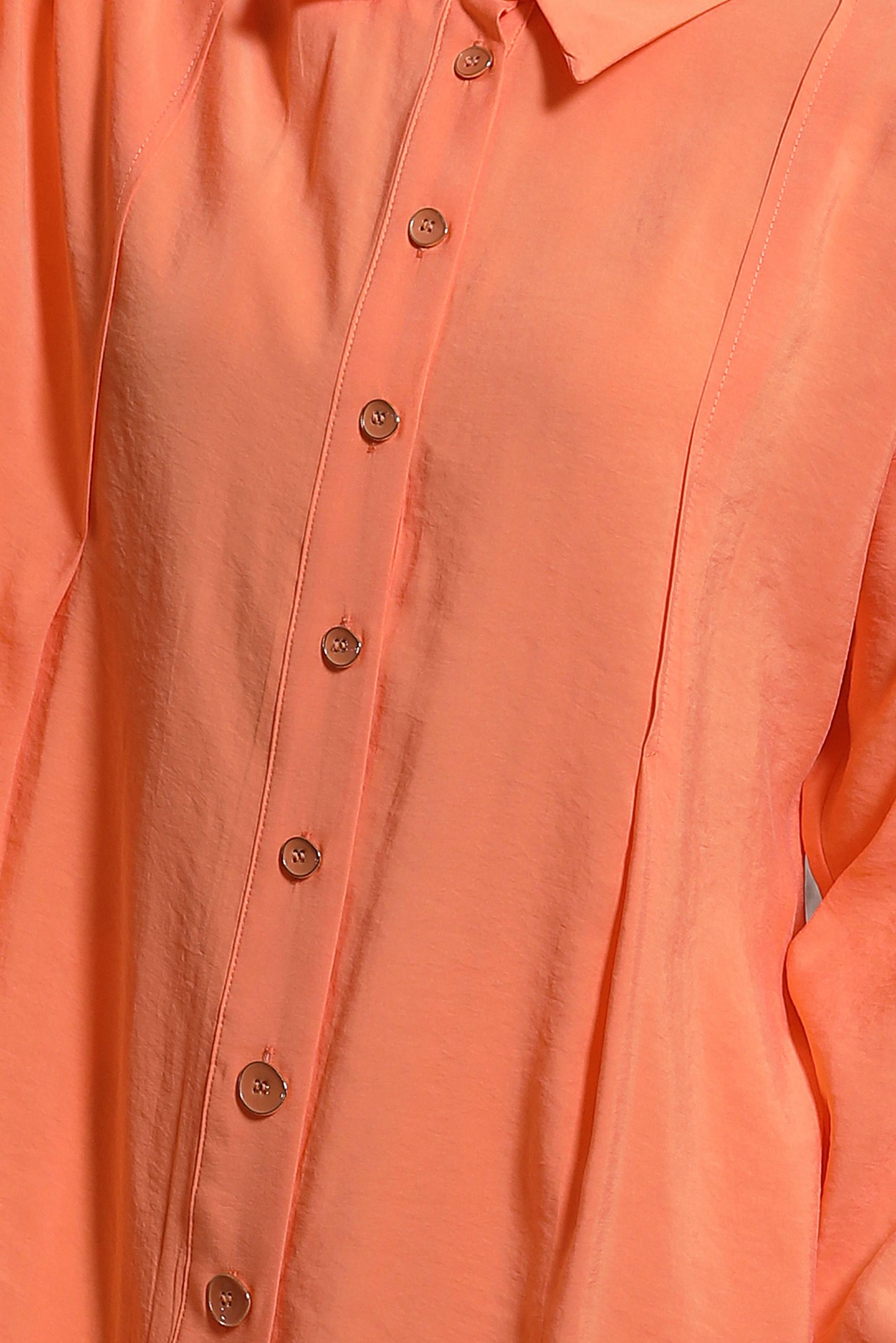 Tesettür giyim TURUNCU GÖMLEK YAKA TUNİK 44440