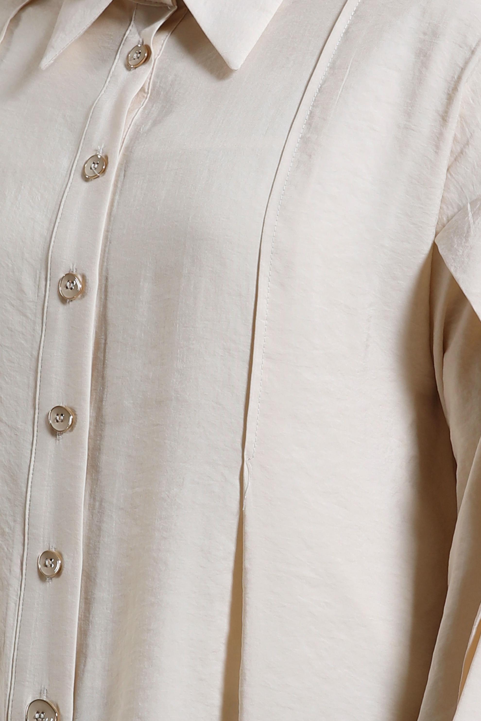 Tesettür giyim BEJ GÖMLEK YAKA TUNİK 44440