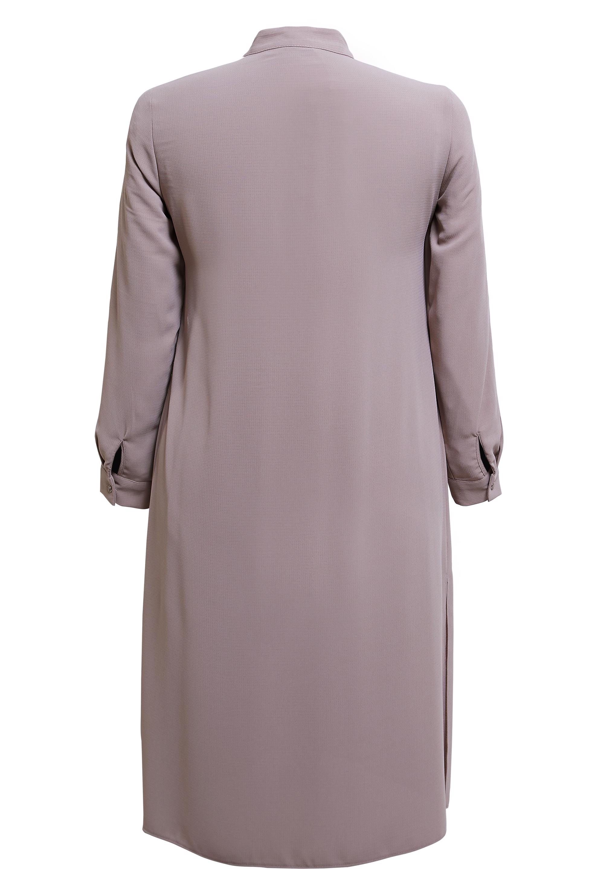 Tesettür giyim PUDRA DÜĞMELİ BÜYÜK BEDEN TUNİK 44447