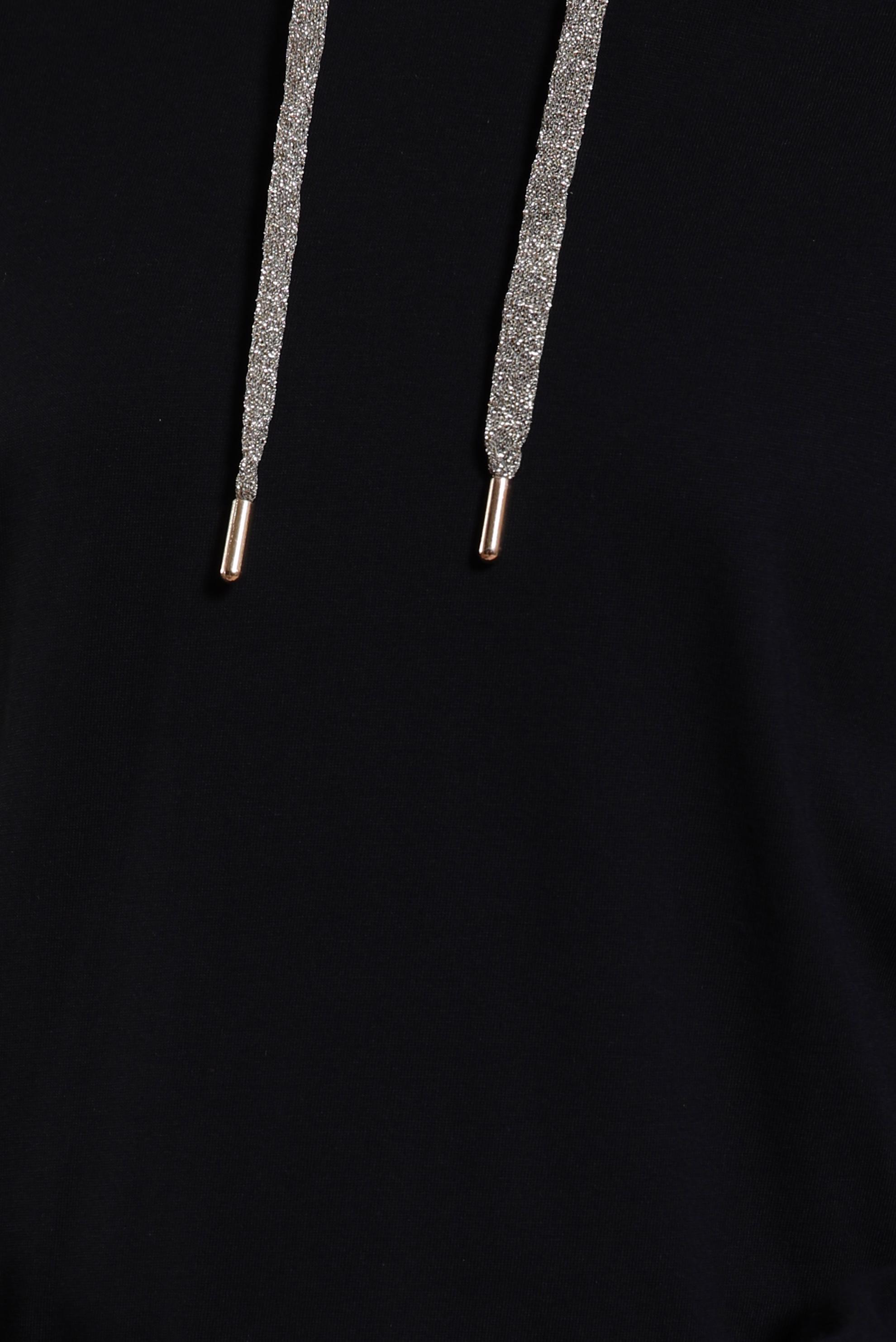 Tesettür giyim SİYAH KAPÜŞONLU TUNİK 44449