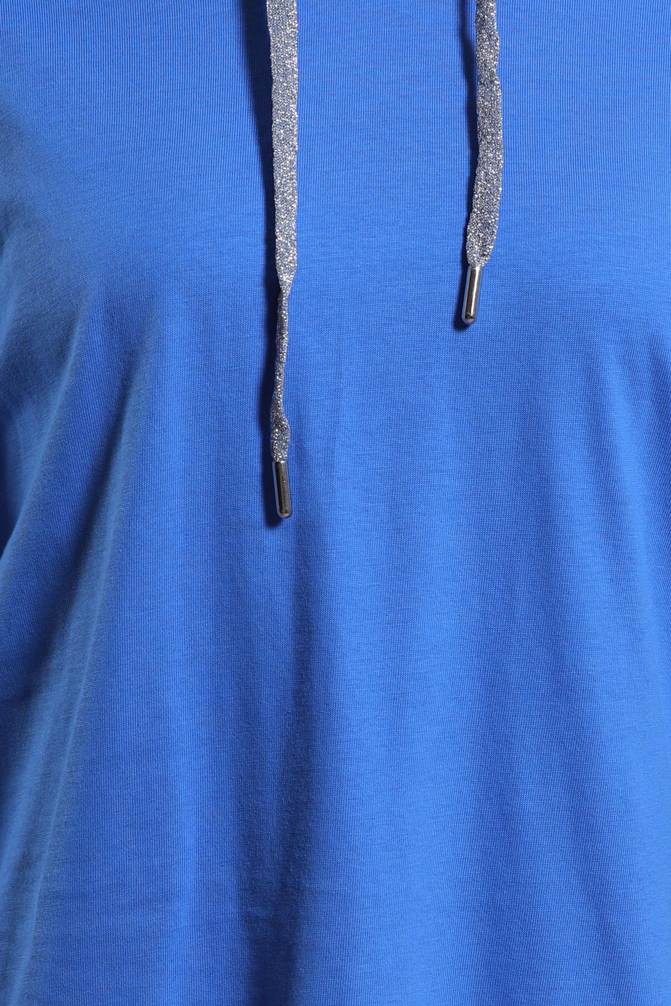 Tesettür giyim MAVİ KAPÜŞONLU TUNİK 44449