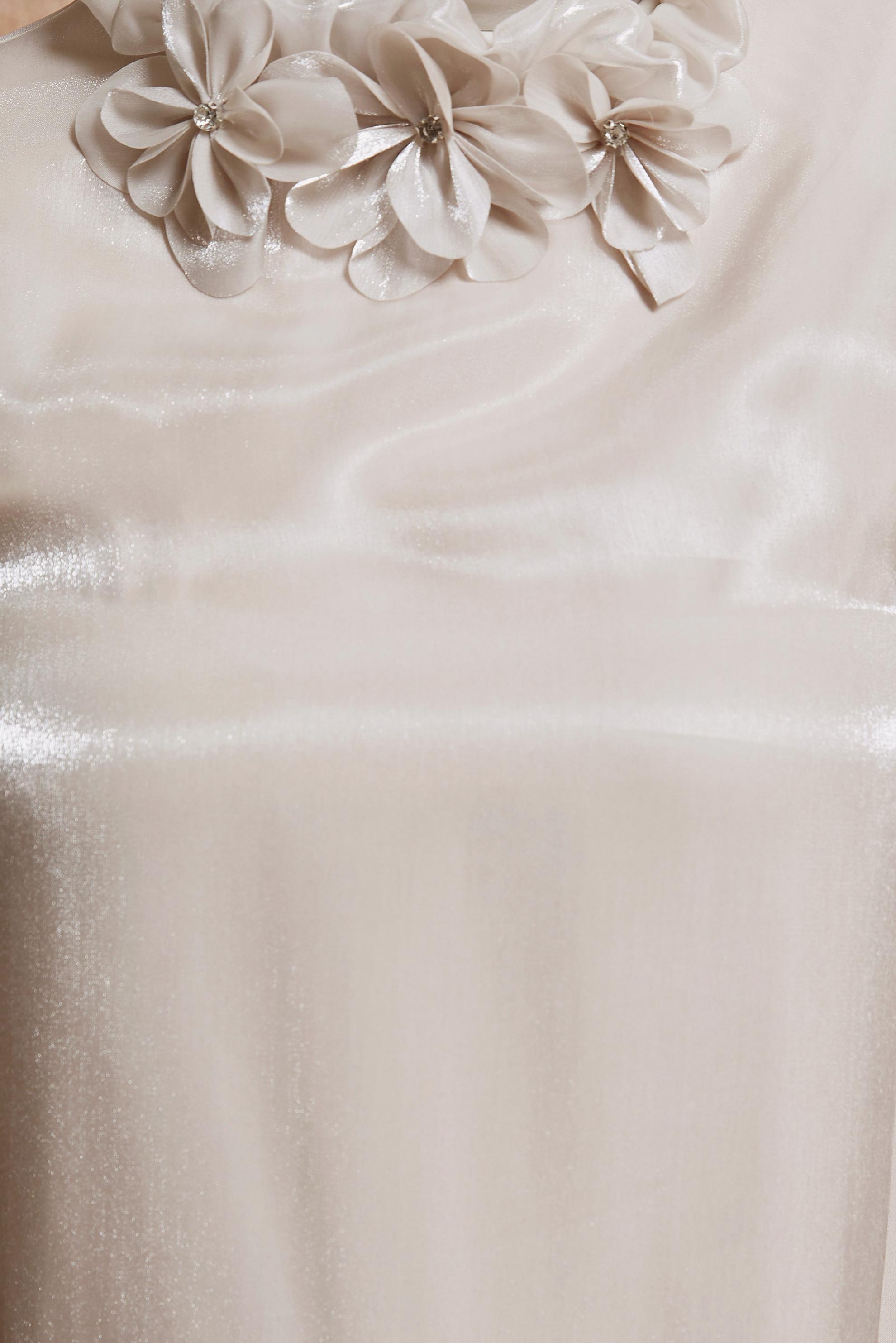 Tesettür giyim BEJ ÜÇ BOYUTLU ÇİÇEK DETAYLI TUNİK 44568