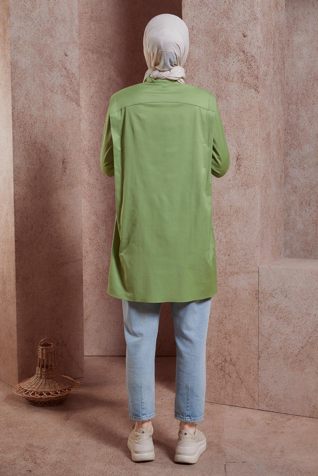 Vêtements hijab VERT TUNIQUE EN SATIN 44466