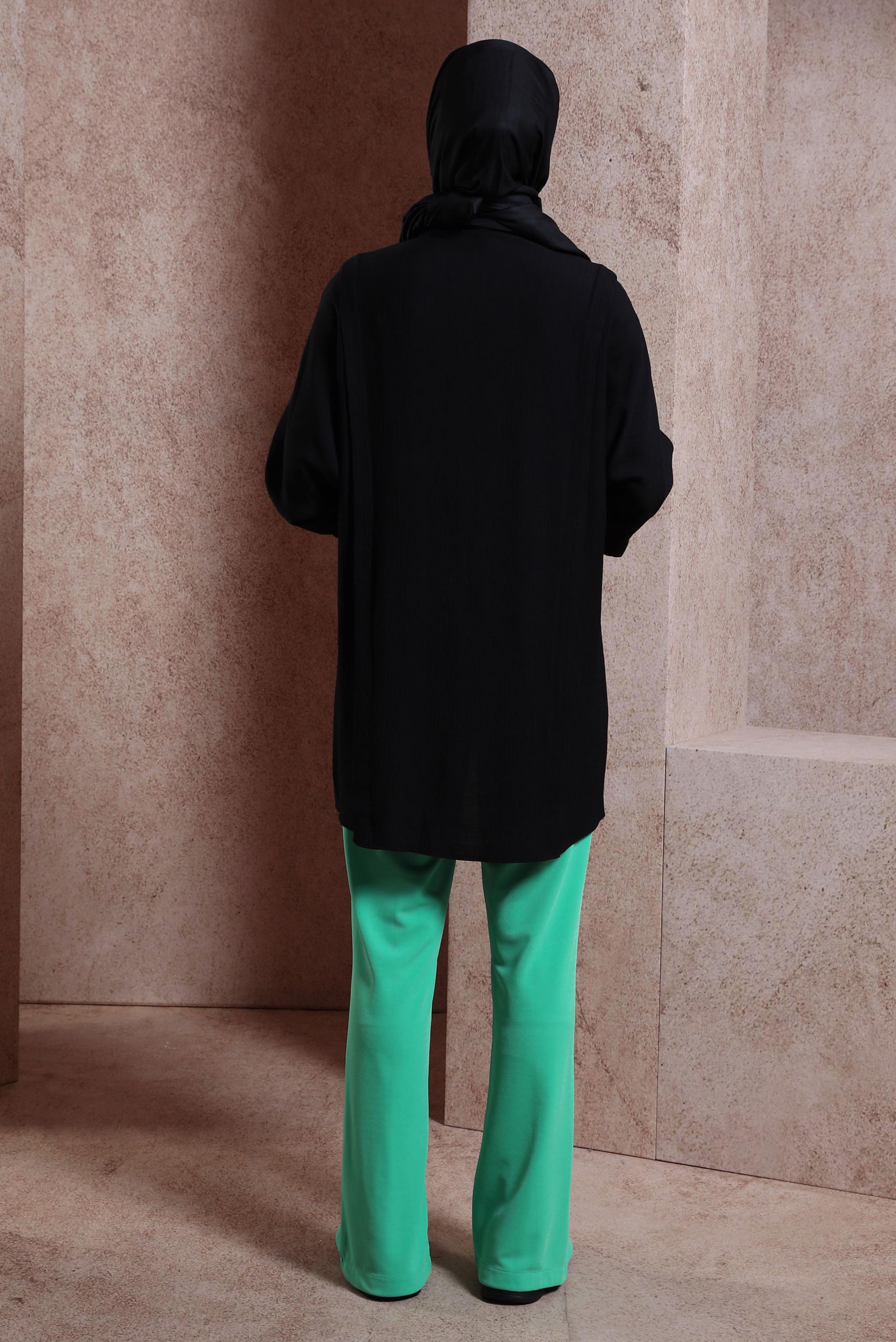 Tesettür giyim SİYAH GÖMLEK TUNİK 44467