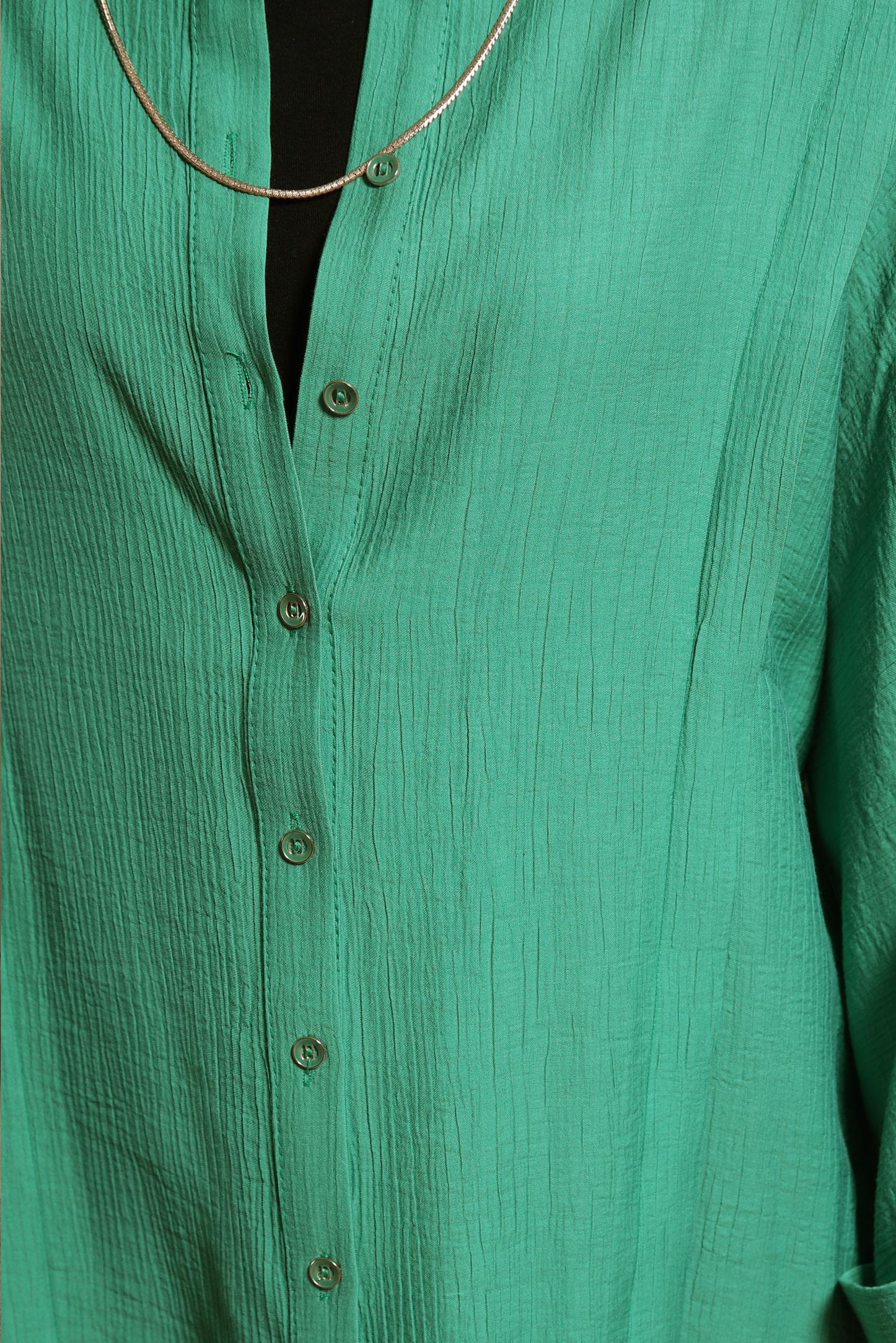 Tesettür giyim YEŞİL GÖMLEK TUNİK 44467