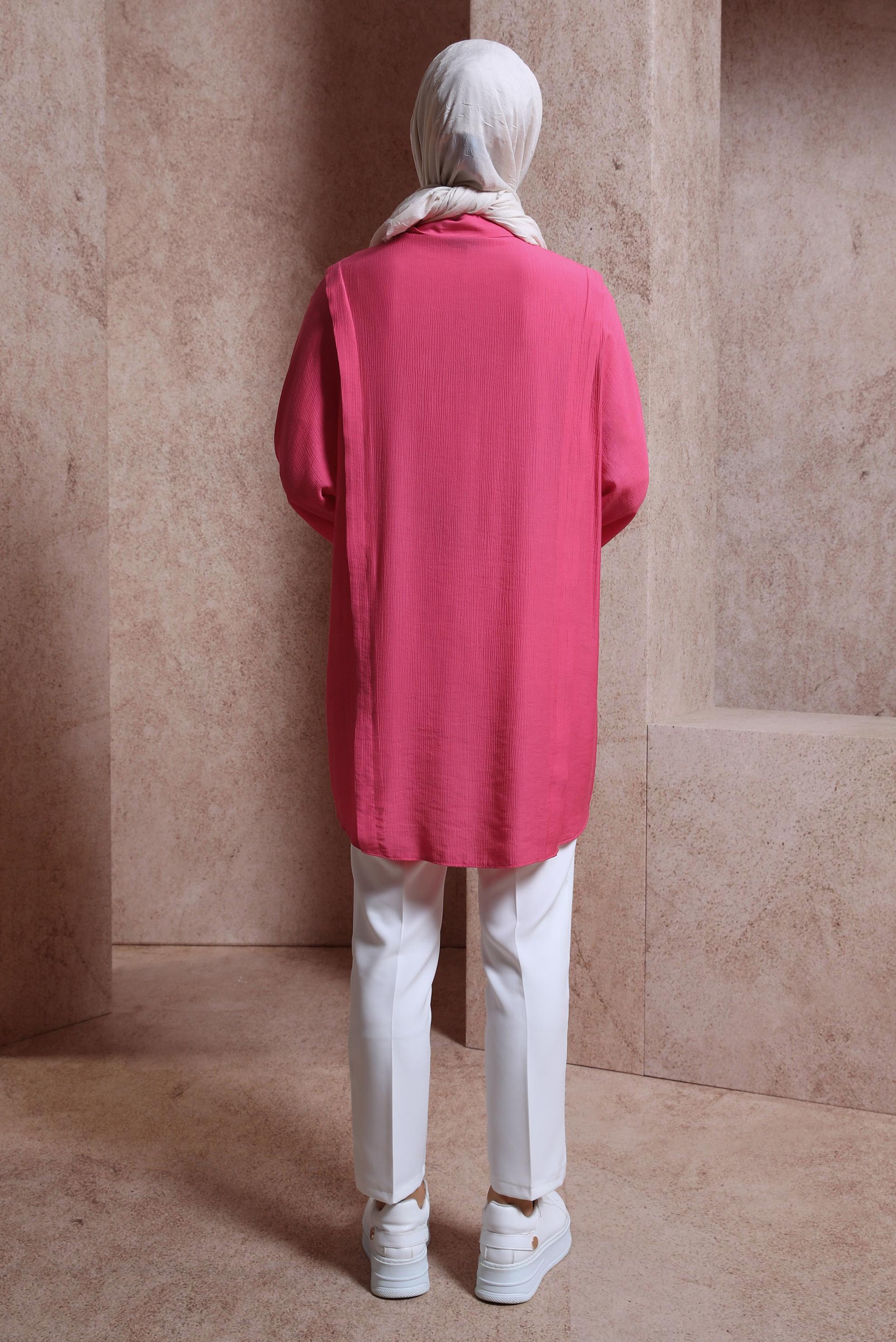 Tesettür giyim FUŞYA GÖMLEK TUNİK 44467