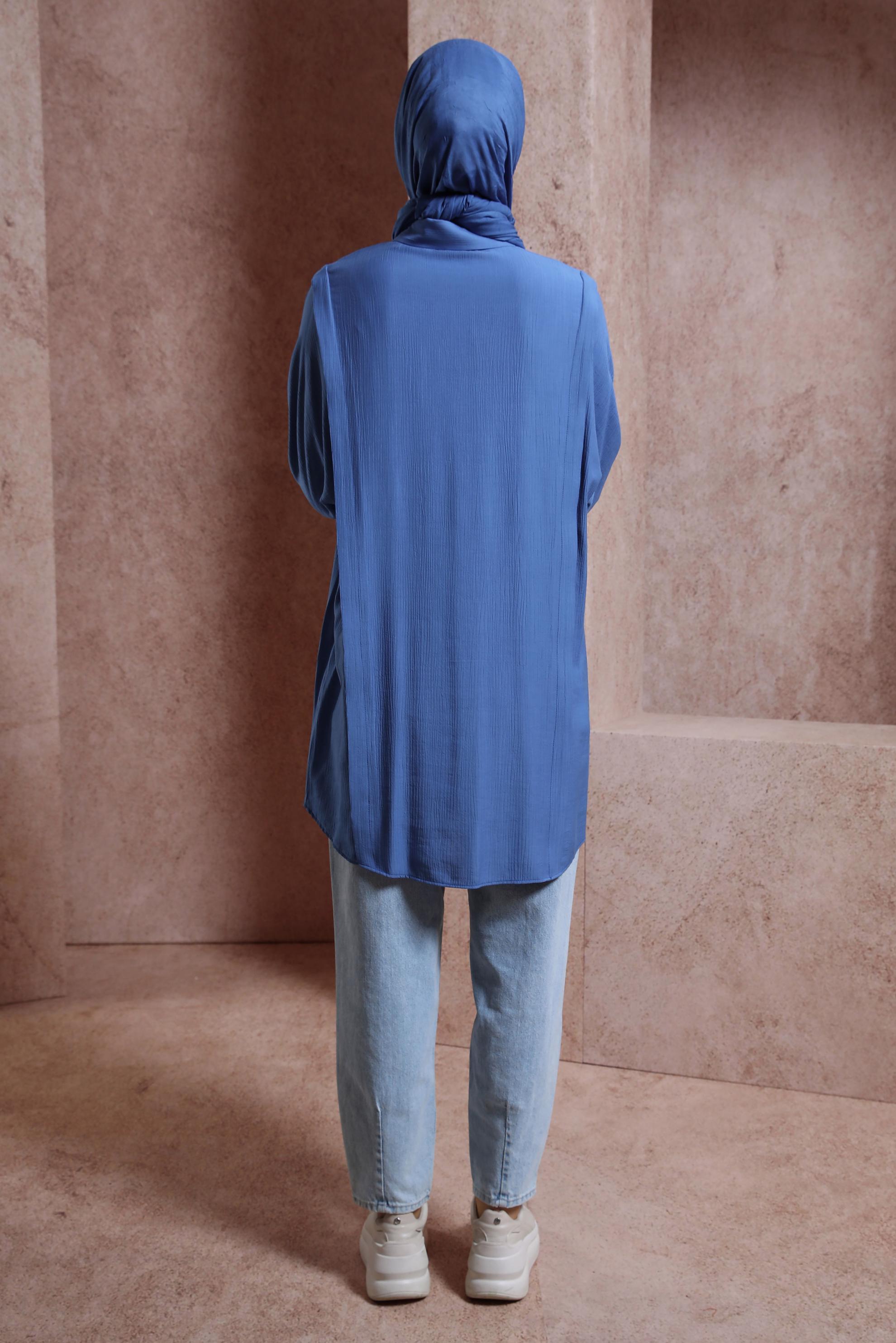 Tesettür giyim LACİVERT GÖMLEK TUNİK 44467