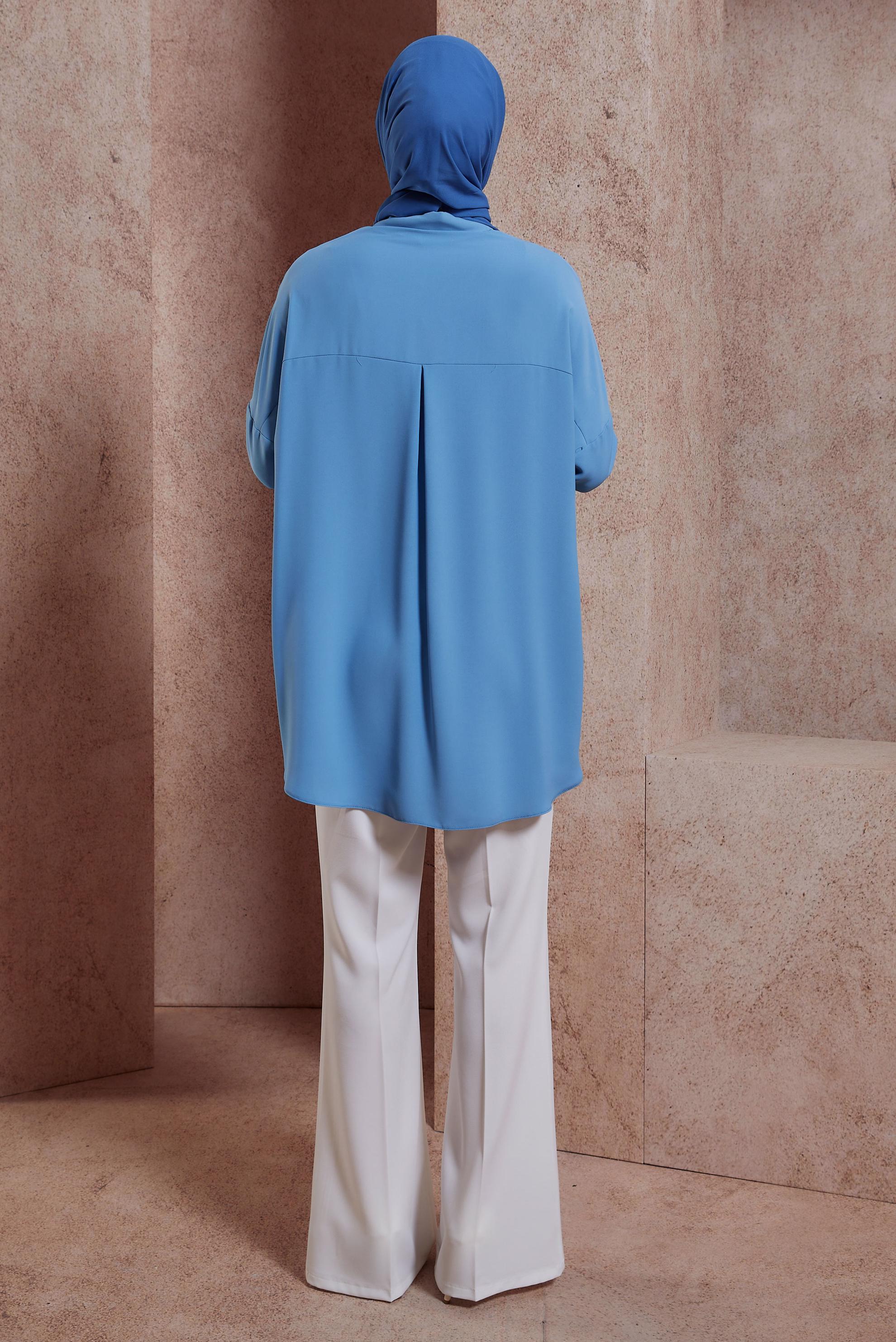 Tesettür giyim MAVİ TAŞLI TUNİK 44468