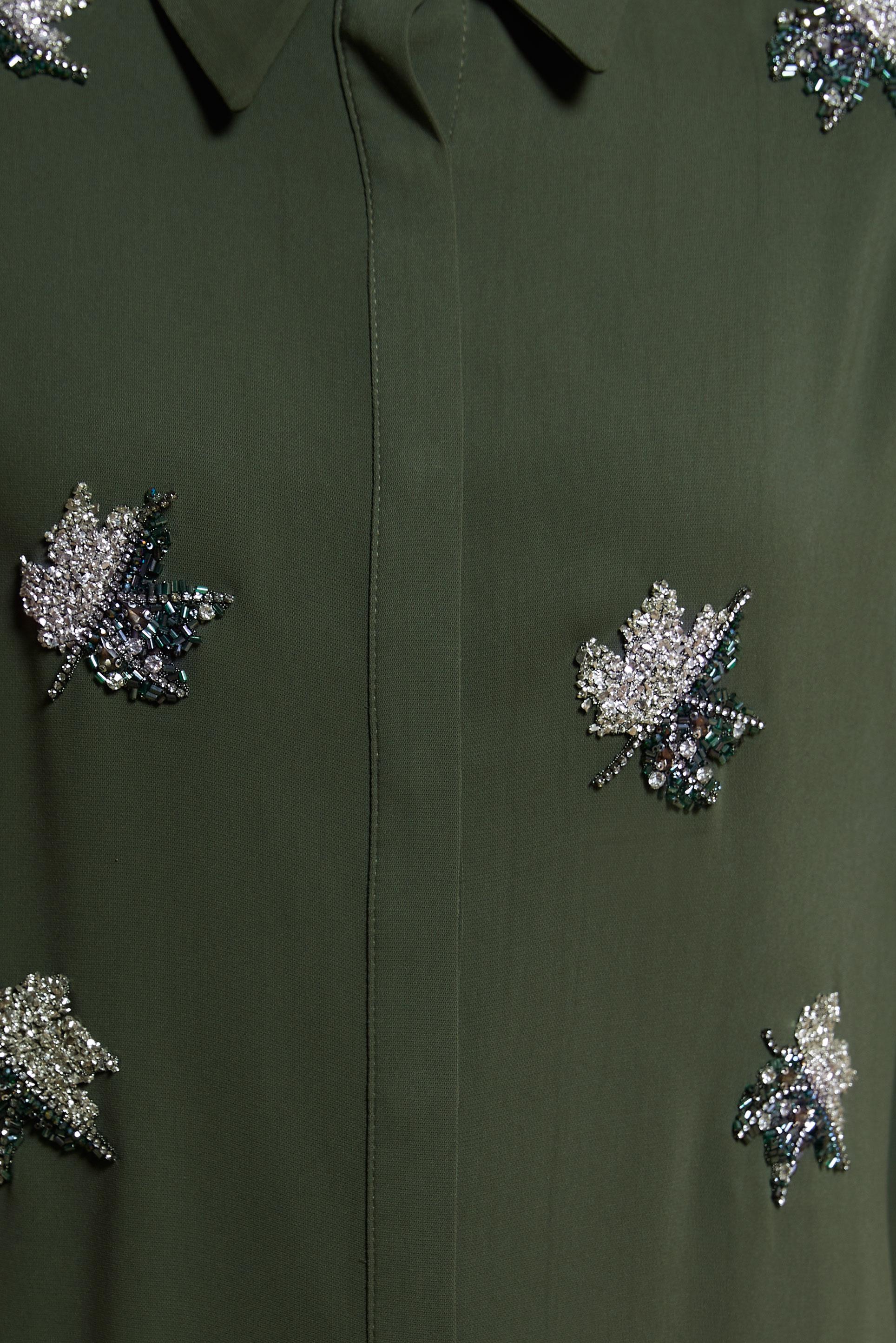 Tesettür giyim HAKİ TAŞ DETAYLI TESETTÜR TUNİK 44468-1