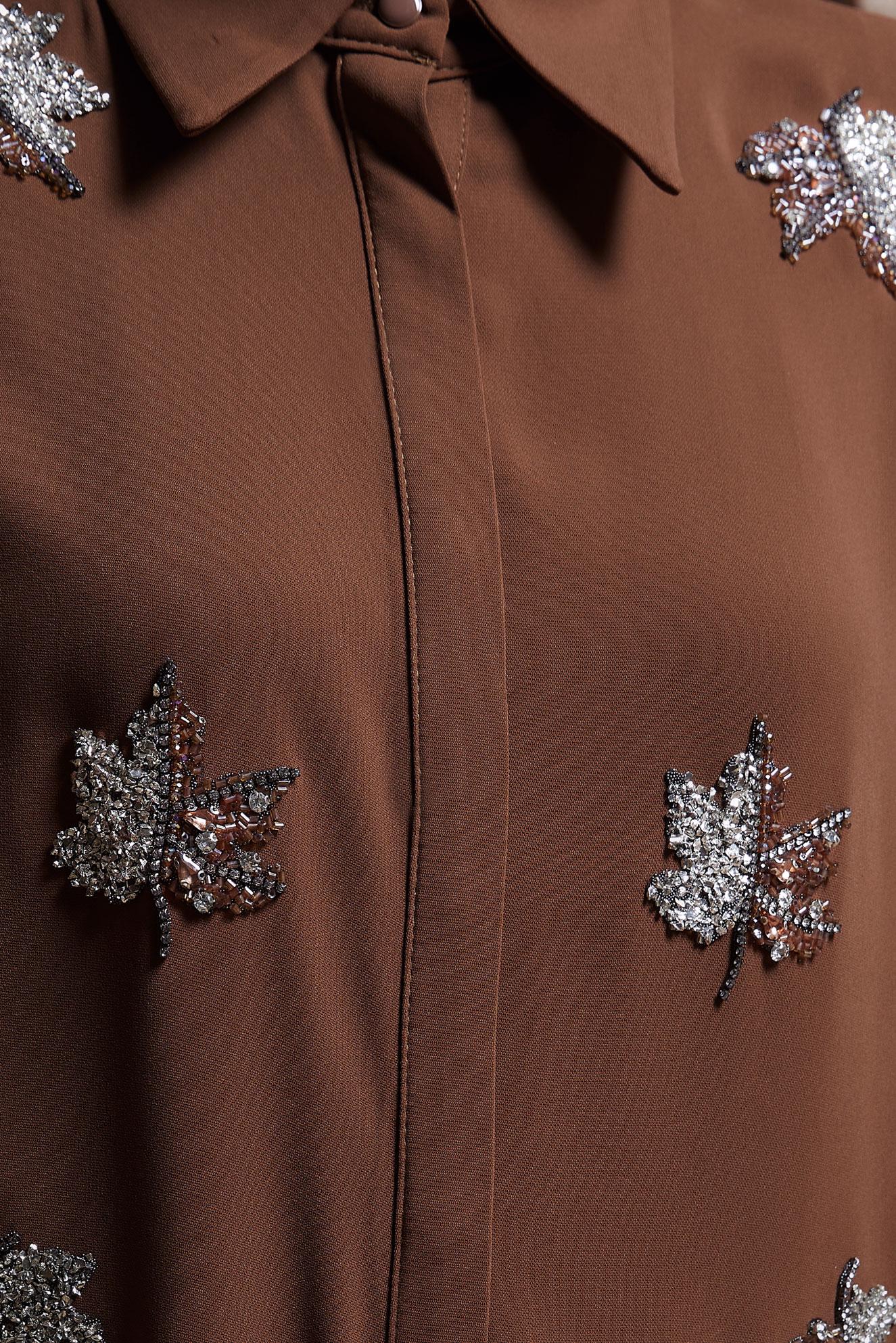 Tesettür giyim KAHVE TAŞ DETAYLI TESETTÜR TUNİK 44468-1