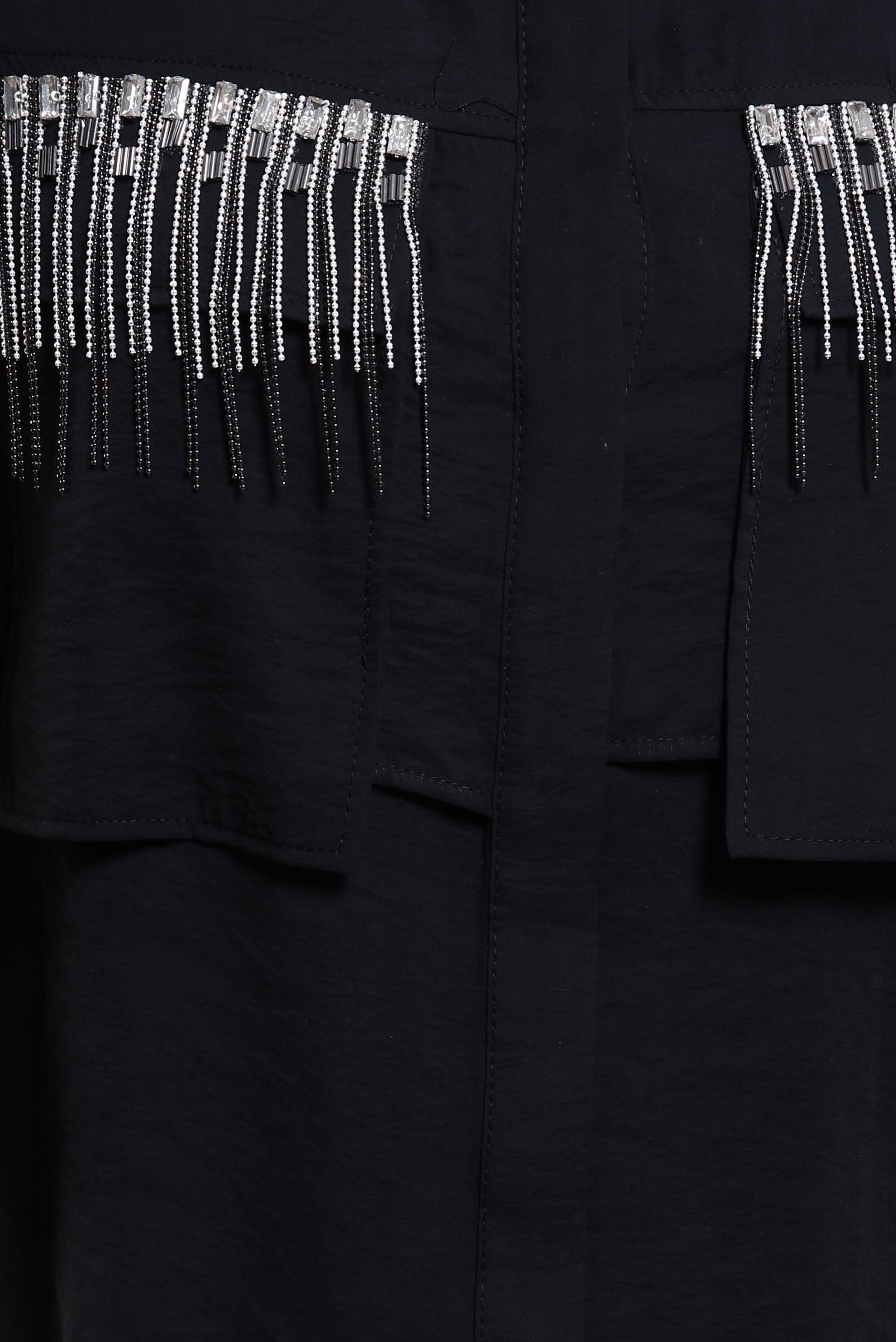 Tesettür giyim SİYAH PÜSKÜL DETAYLI TUNİK 44469