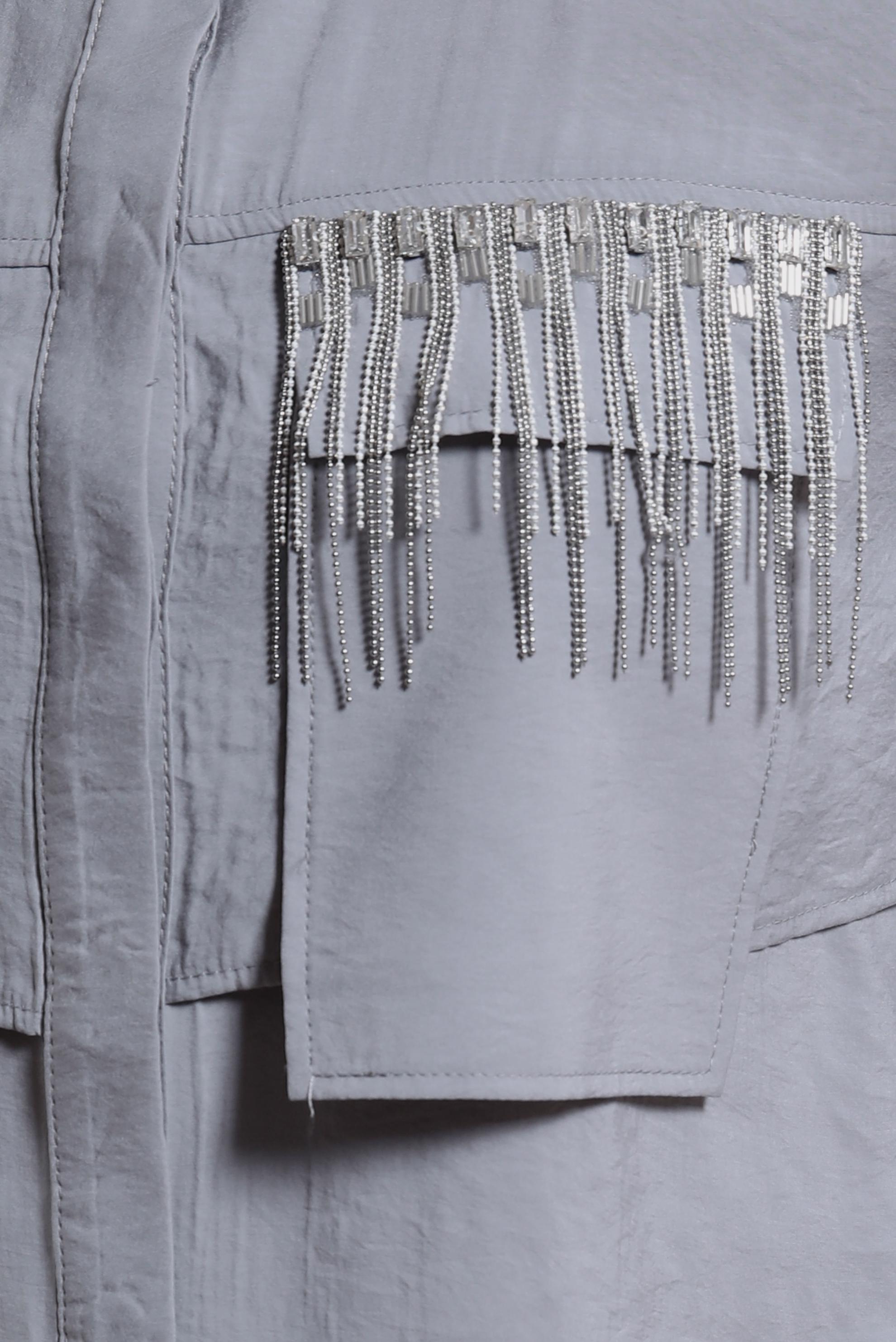 Tesettür giyim GRİ PÜSKÜL DETAYLI TUNİK 44469