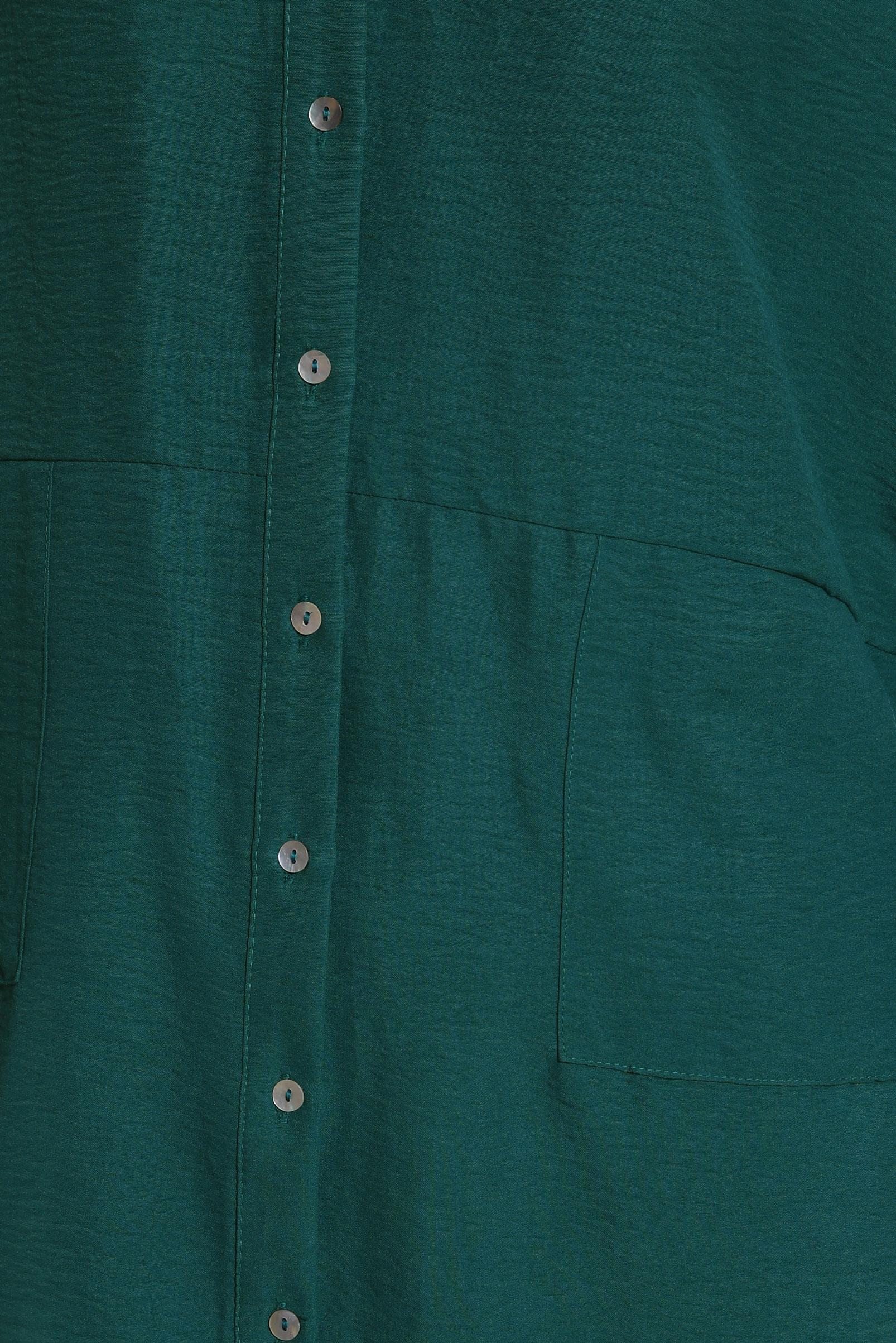 Tesettür giyim YEŞİL GÖMLEK YAKA TUNİK 44471