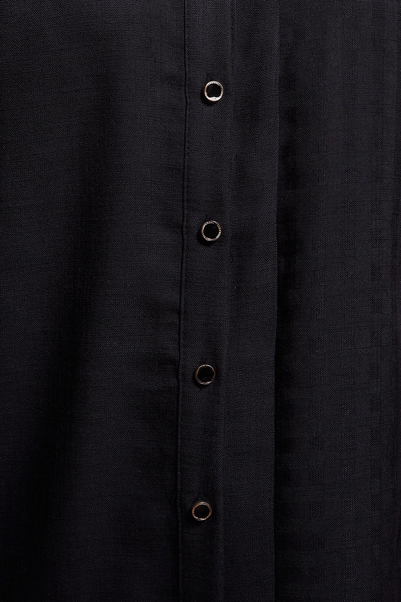 Tesettür giyim SİYAH GÖMLEK YAKA TUNİK 44472