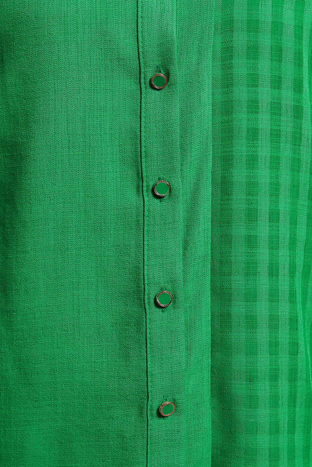 Tesettür giyim YEŞİL GÖMLEK YAKA TUNİK 44472