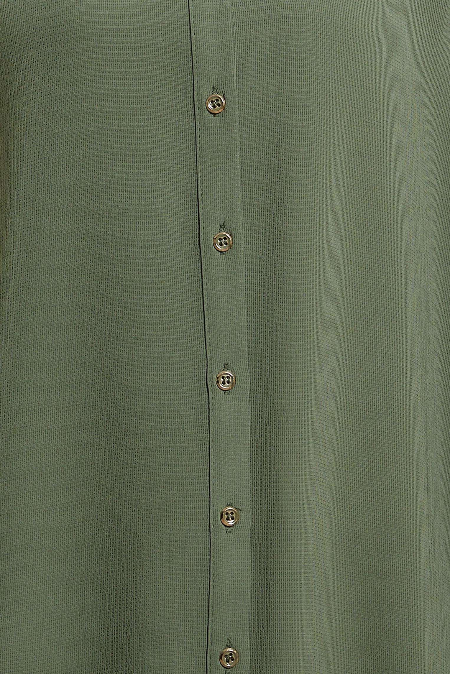 Tesettür giyim HAKİ GÖMLEK YAKA TUNİK 44474